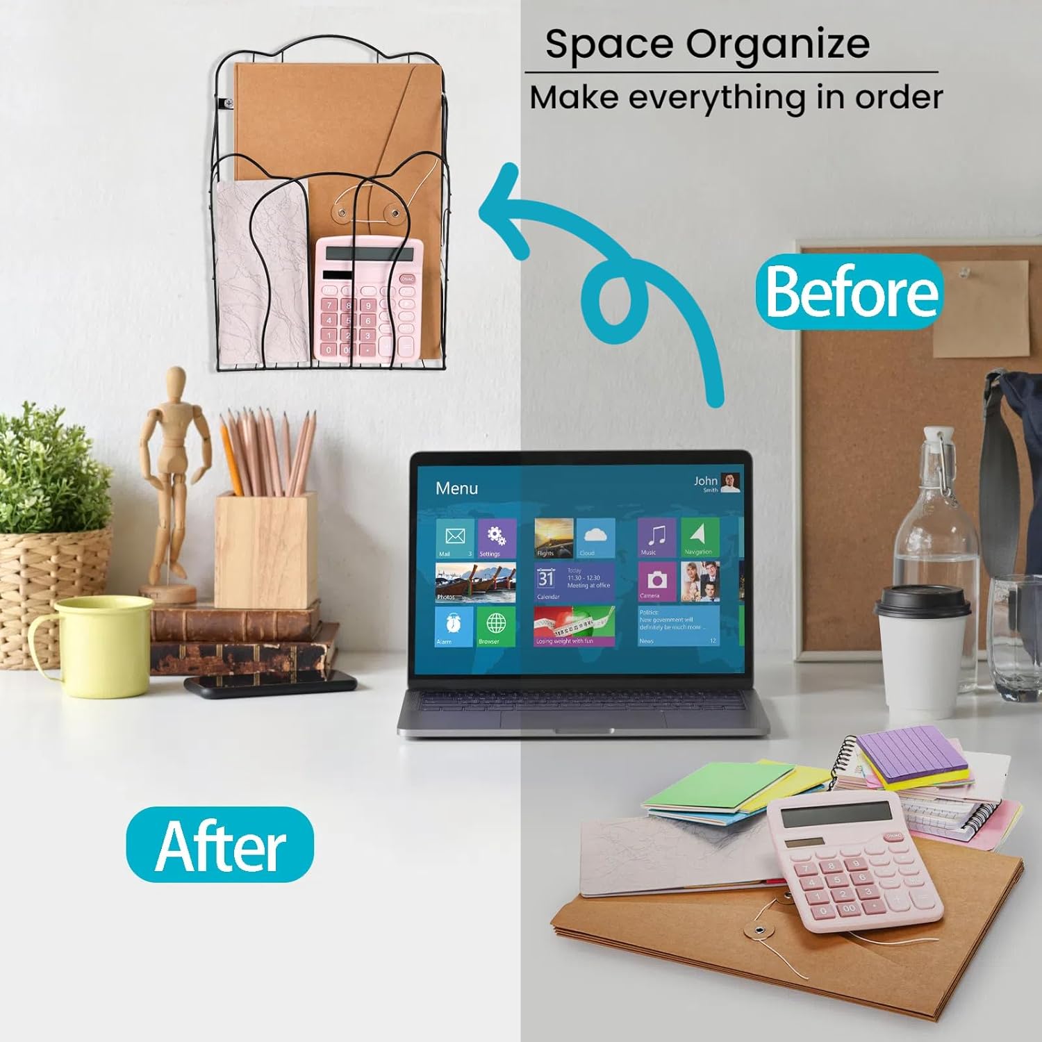 ZOOFOX Wall Mounted Magazine Holder Organizer