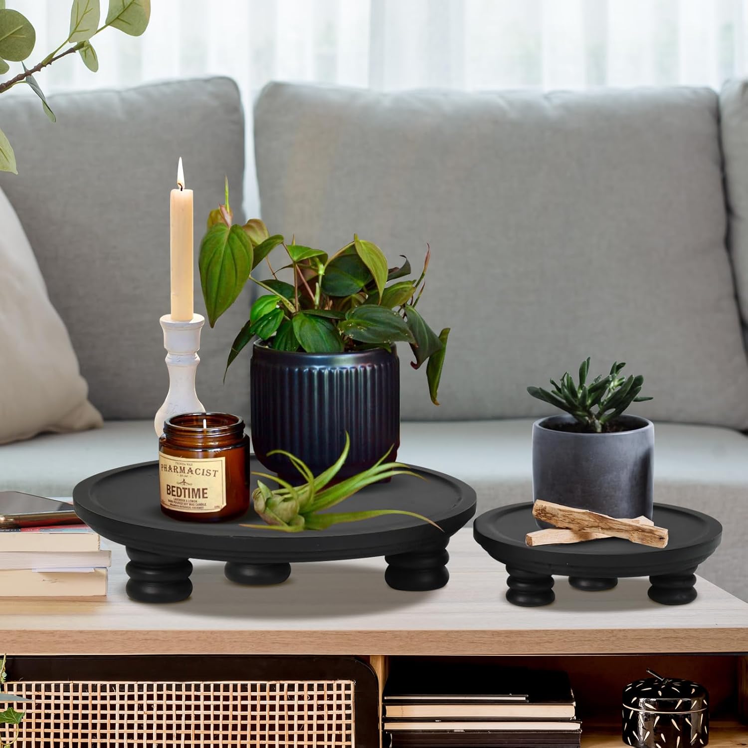 2 Pcs Wooden Risers for Display Farmhouse Decor