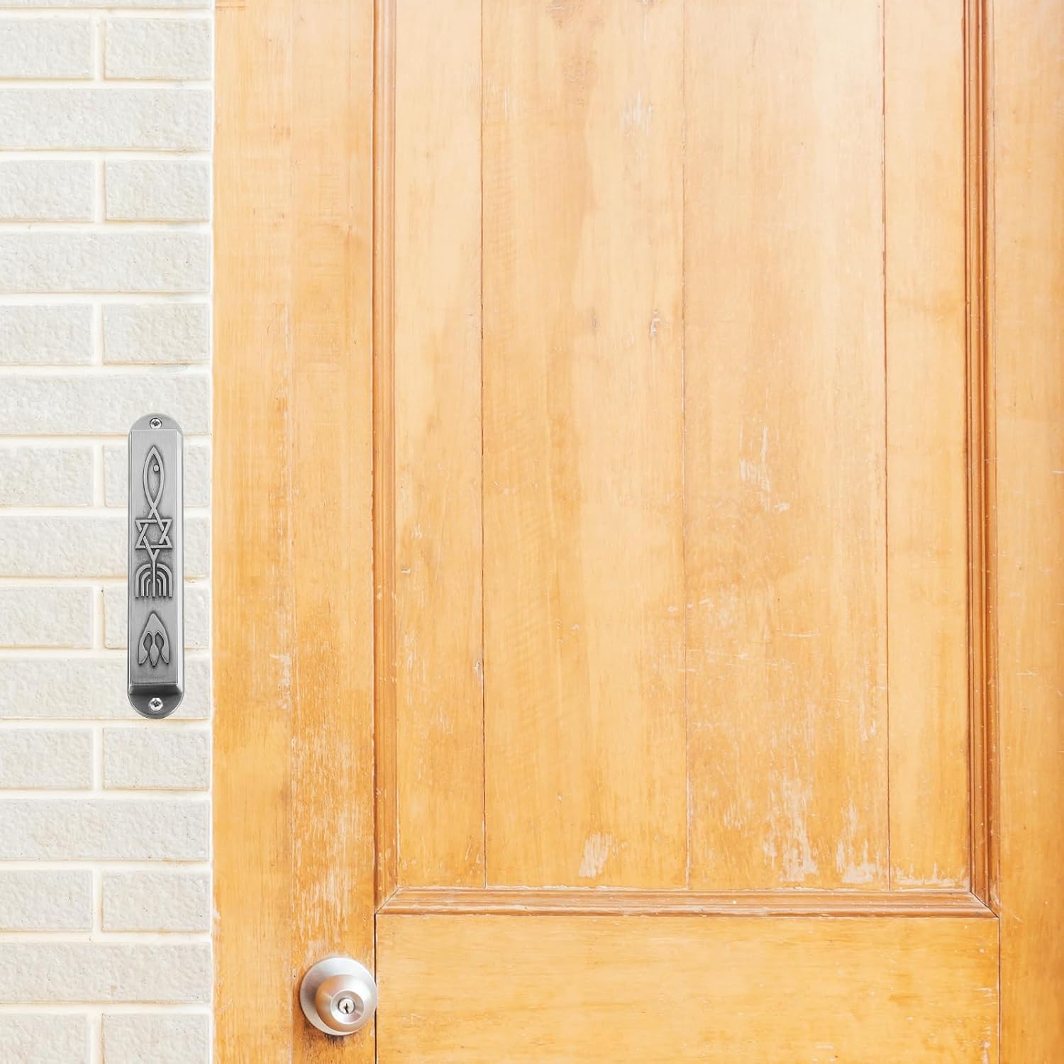 2pcs Pewter Mezuzah with Scroll for Door
