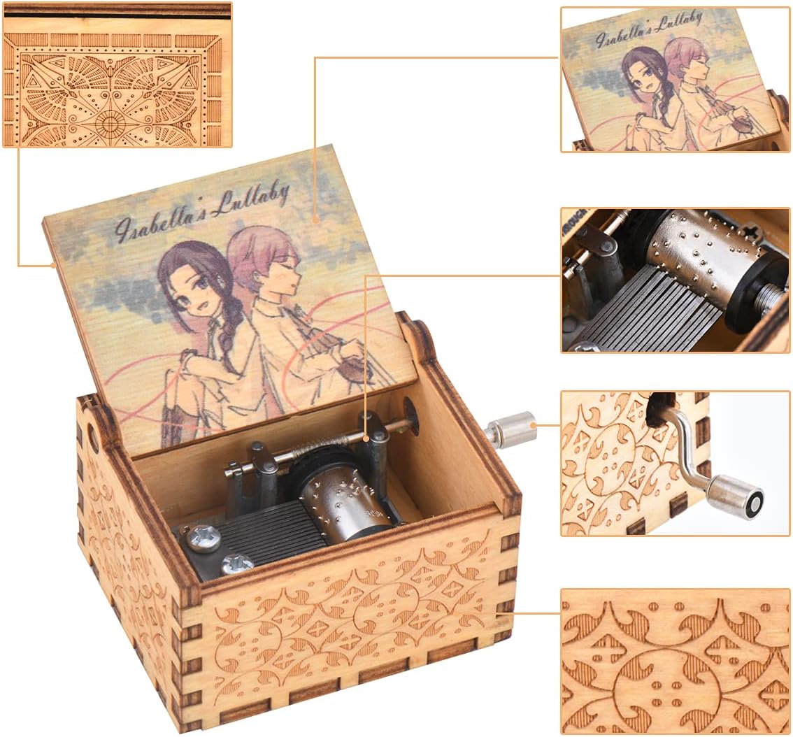 Wooden Musical Box with Isabellas Lullaby