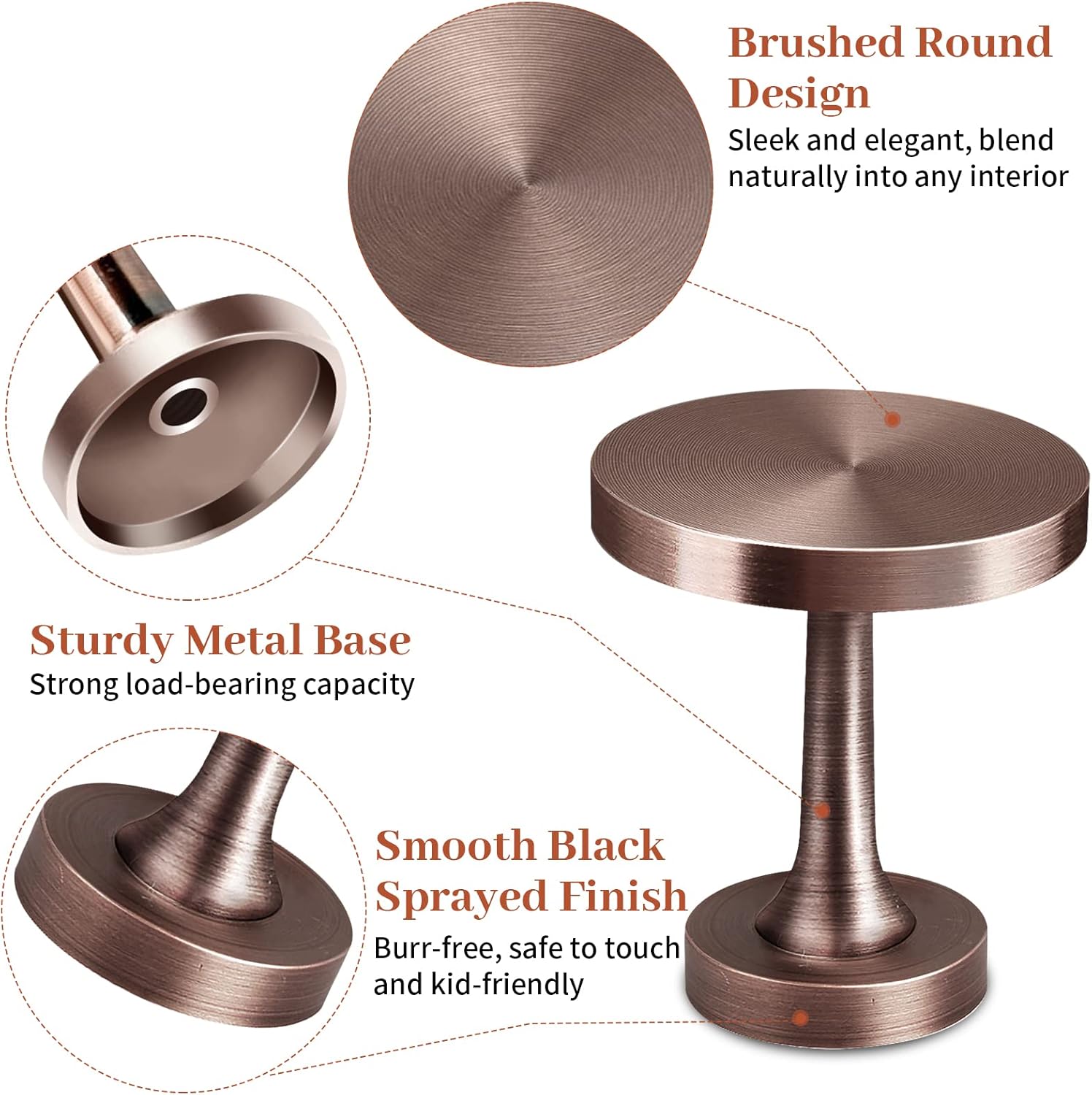 SEGNAYEN Copper Curtain Holdbacks 2 Pack Modern Wall Hooks