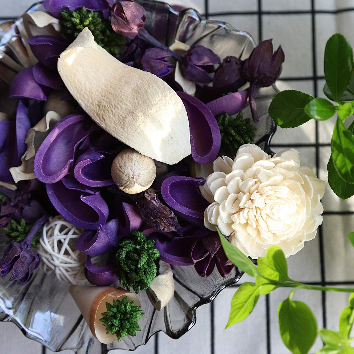Qingbei Rina Lavender Scented Potpourri Bowl Filler Purple 98 Oz