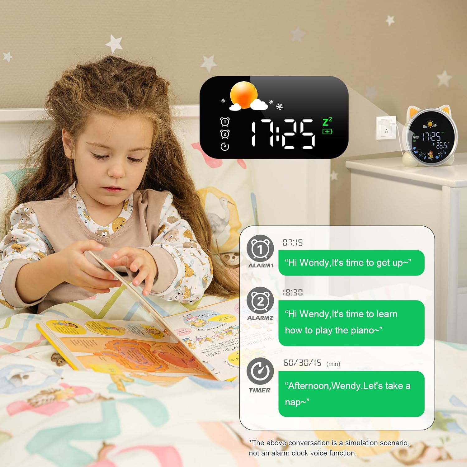 Kids Alarm Clock with Color Changing Light