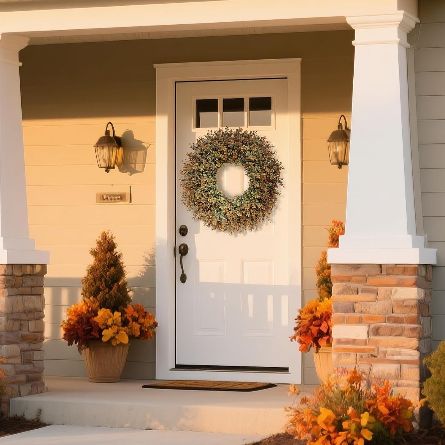 26 Inch Large Fall Wreath for Front Door and Porch