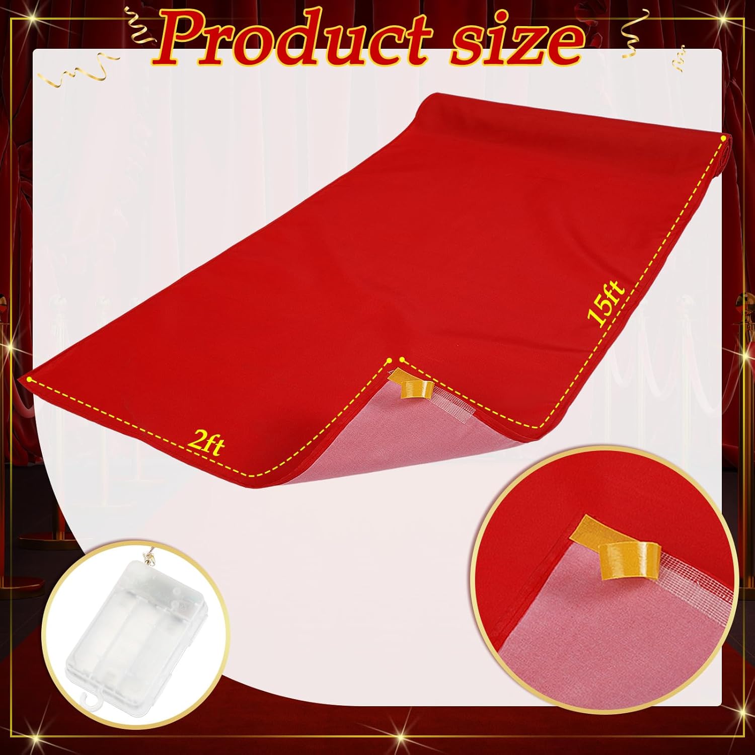 Red Carpet Runner with LED Light for Events