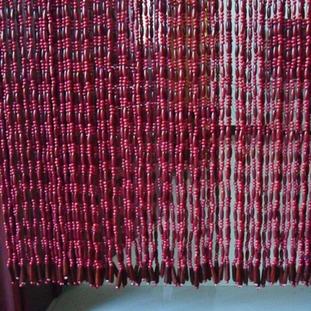 OKUOKA 31 Strands Beaded Door Curtain Red Wine Style