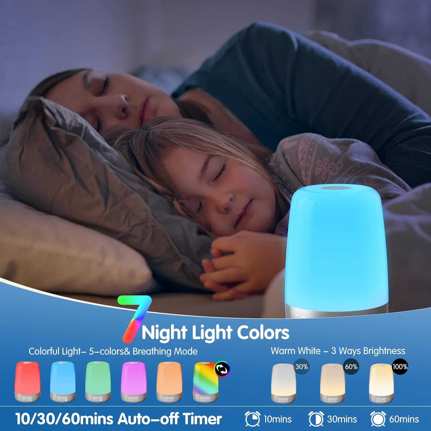 Golspark Sunrise Simulation Alarm Clock with 7 RGB Lights and Natural Sounds