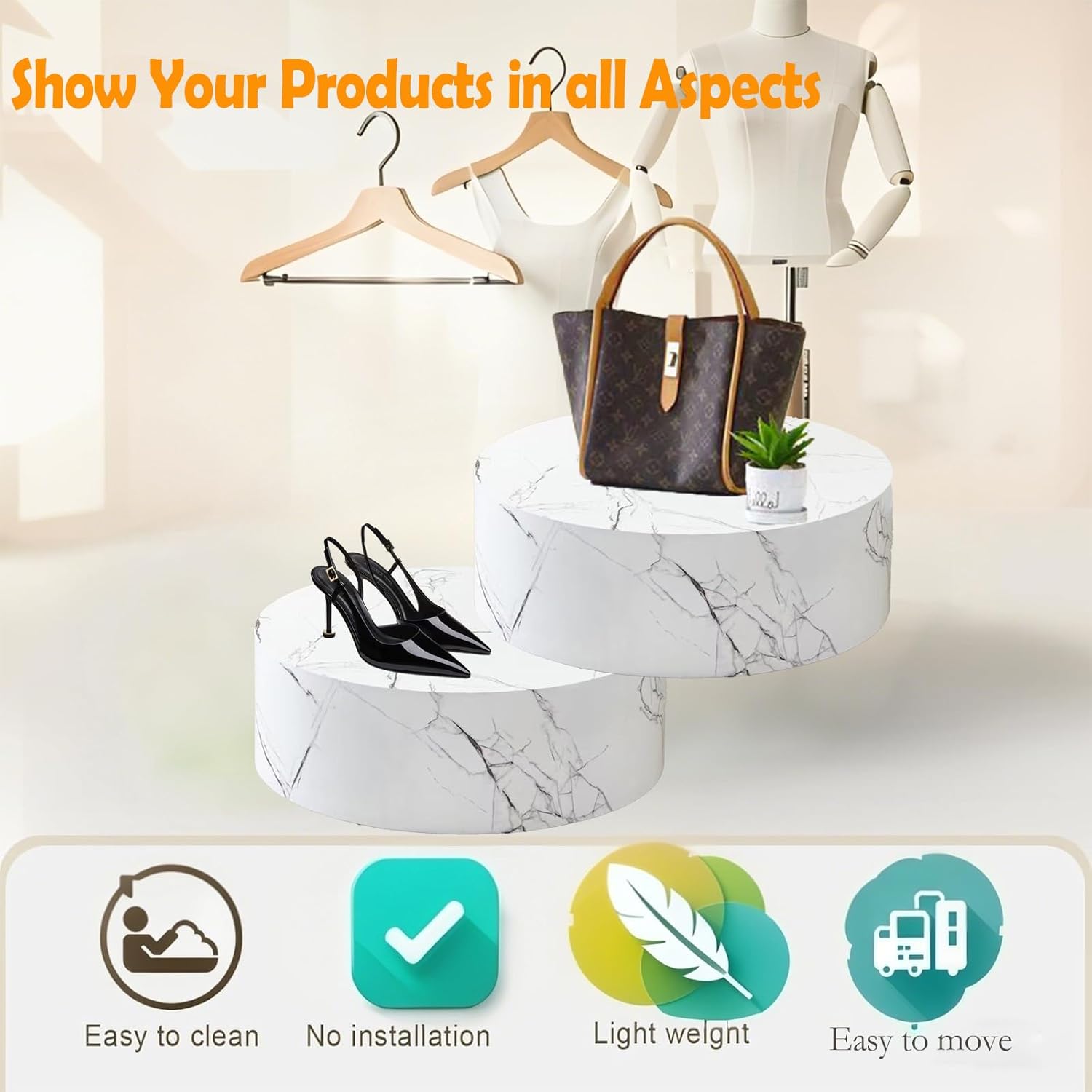 Elegant Cylinder Display Pedestal Stand for Parties