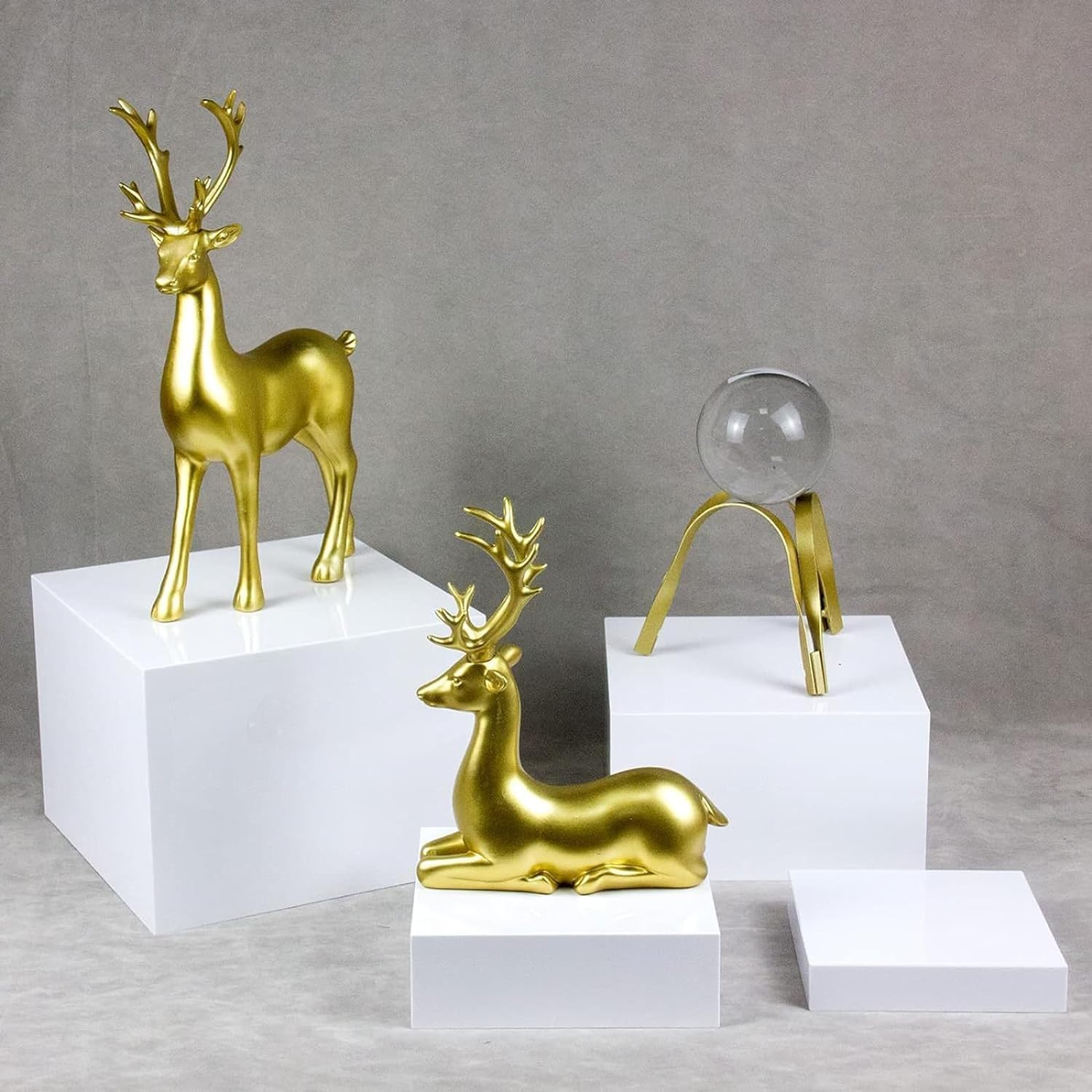 6Pcs White Acrylic Cube Display Risers with Hollow Bottoms