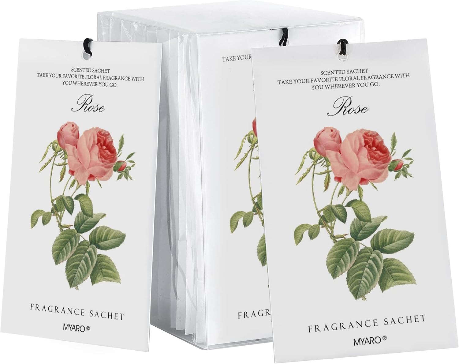 MYARO 12 Rose Scented Sachets for Drawers and Closets