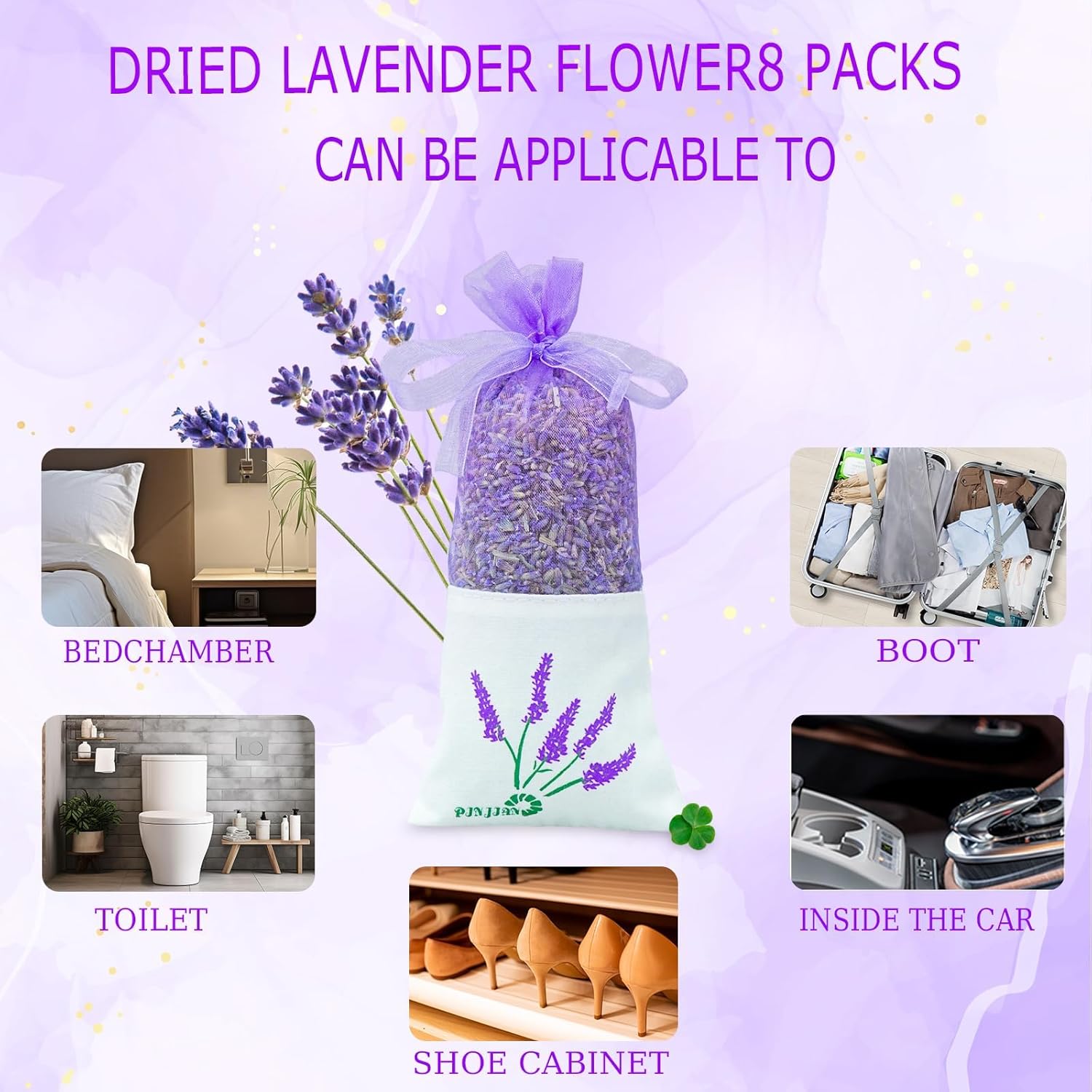 8 Pack Lavender Sachet Bags for Closets and Drawers