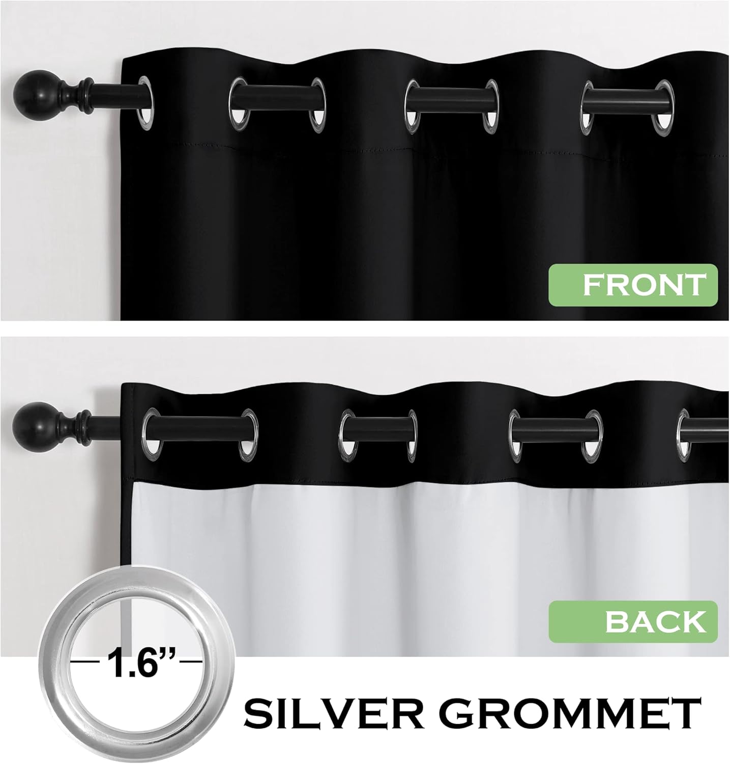KGORGE 4-in-1 Soundproof Anti Dust Blackout Curtains 2 Panels