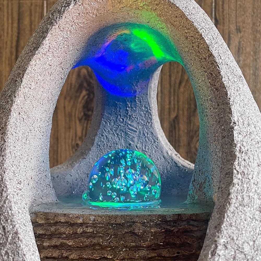 Floor Standing Fountain Large Waterfall 2755 Inches Gray Modern