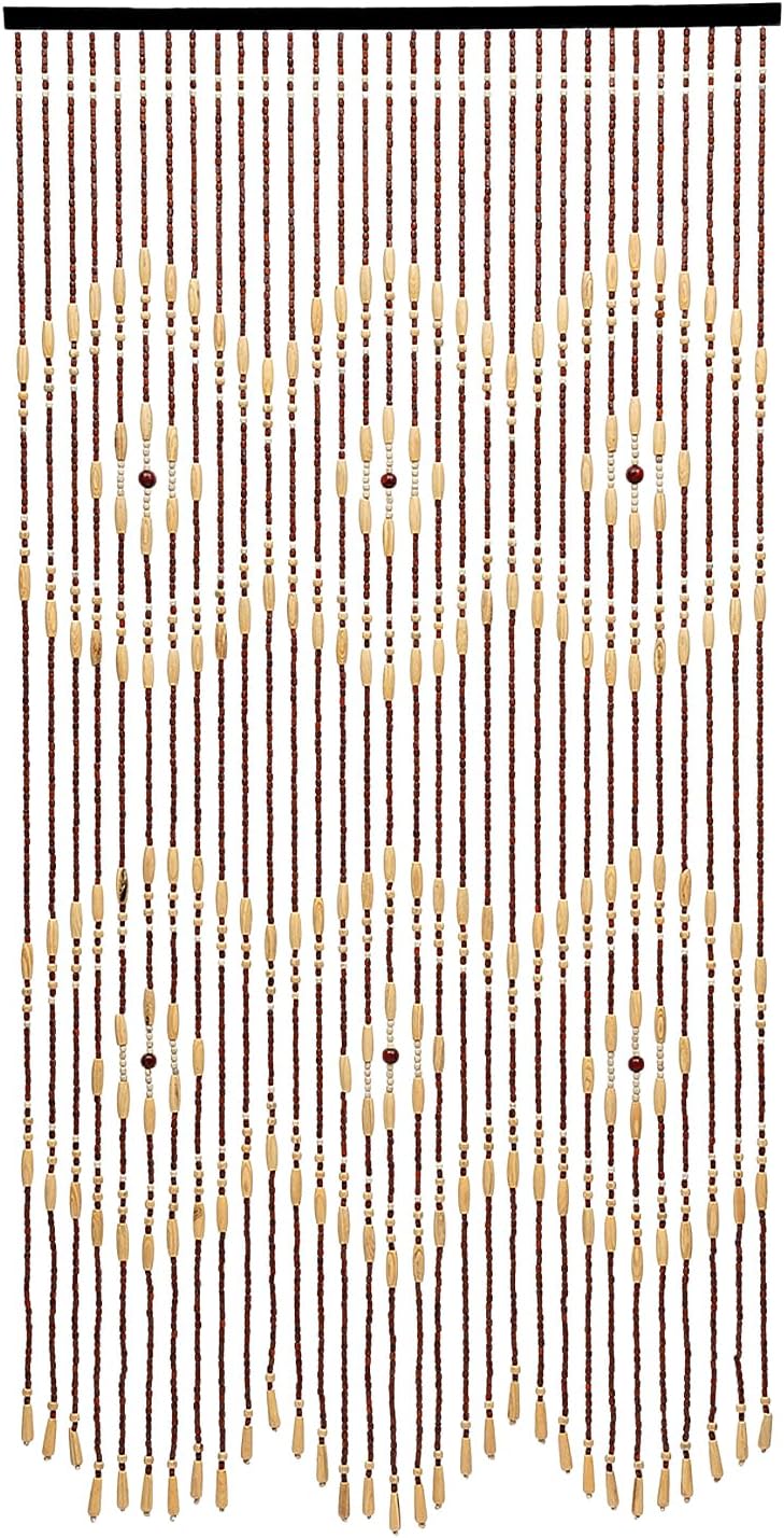 Natural Wooden Door Beaded Curtain with 31 Strands