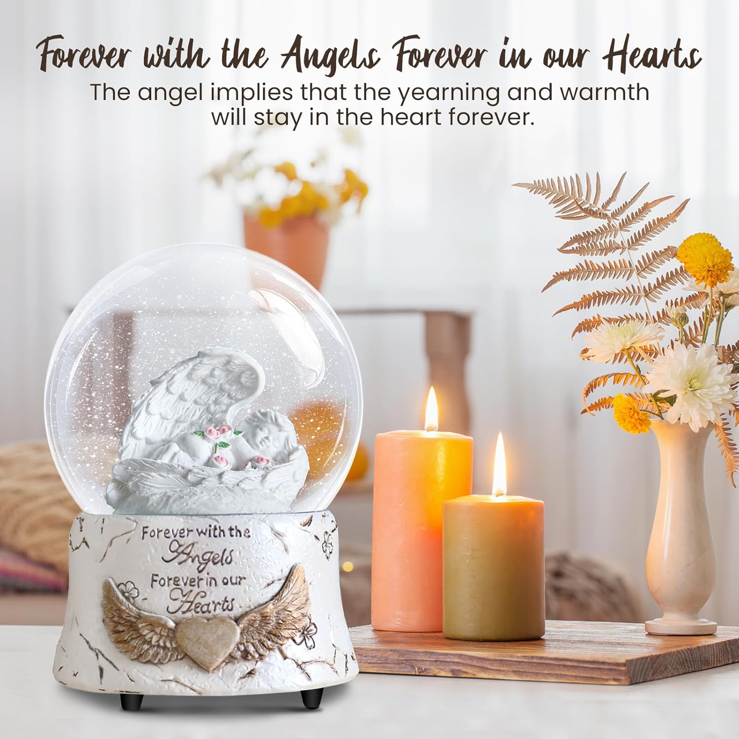 Pet Memorial Musical Snow Globe Angel Keepsake