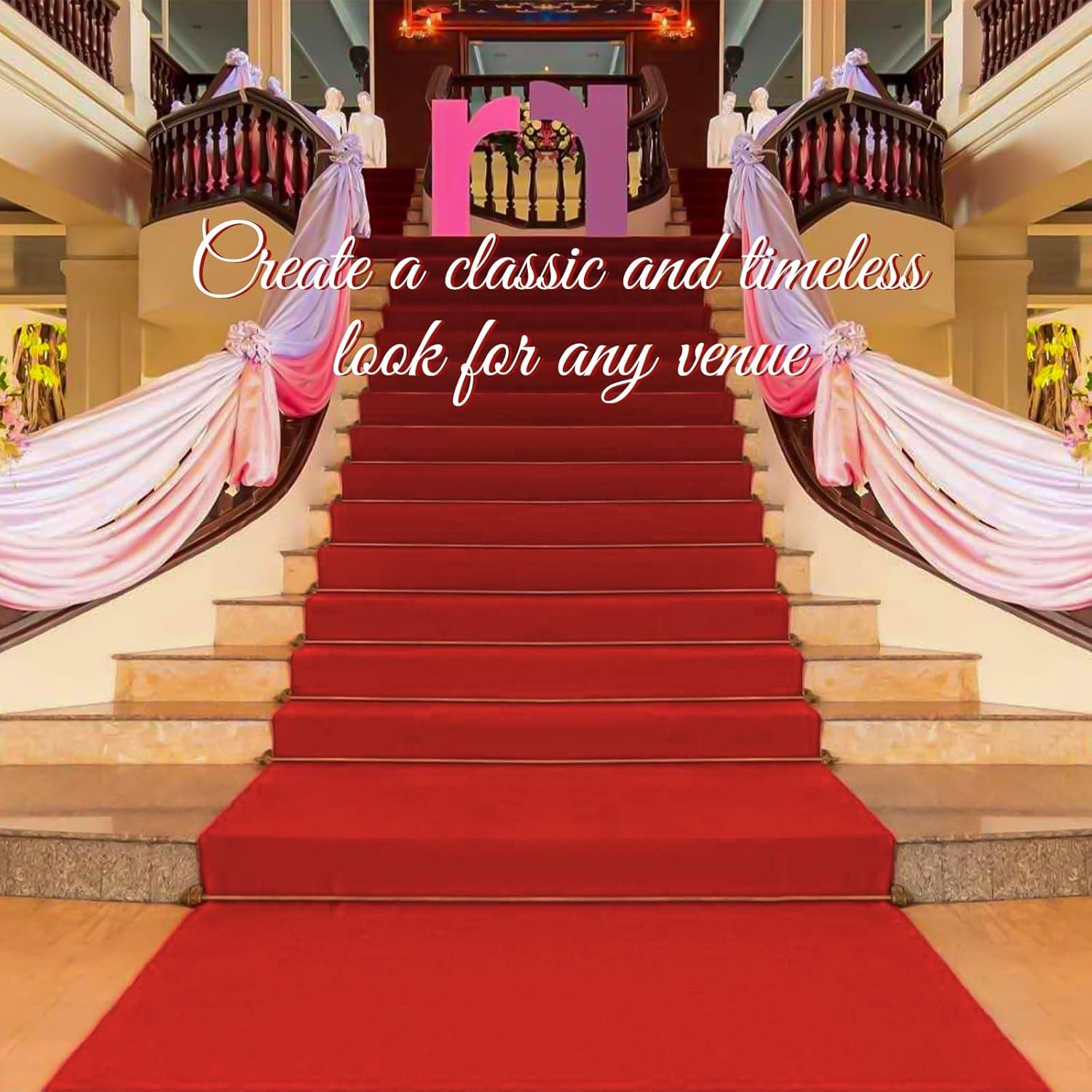 Luxury Red Carpet Runner 3x10 ft Non-Slip Rubber Backing