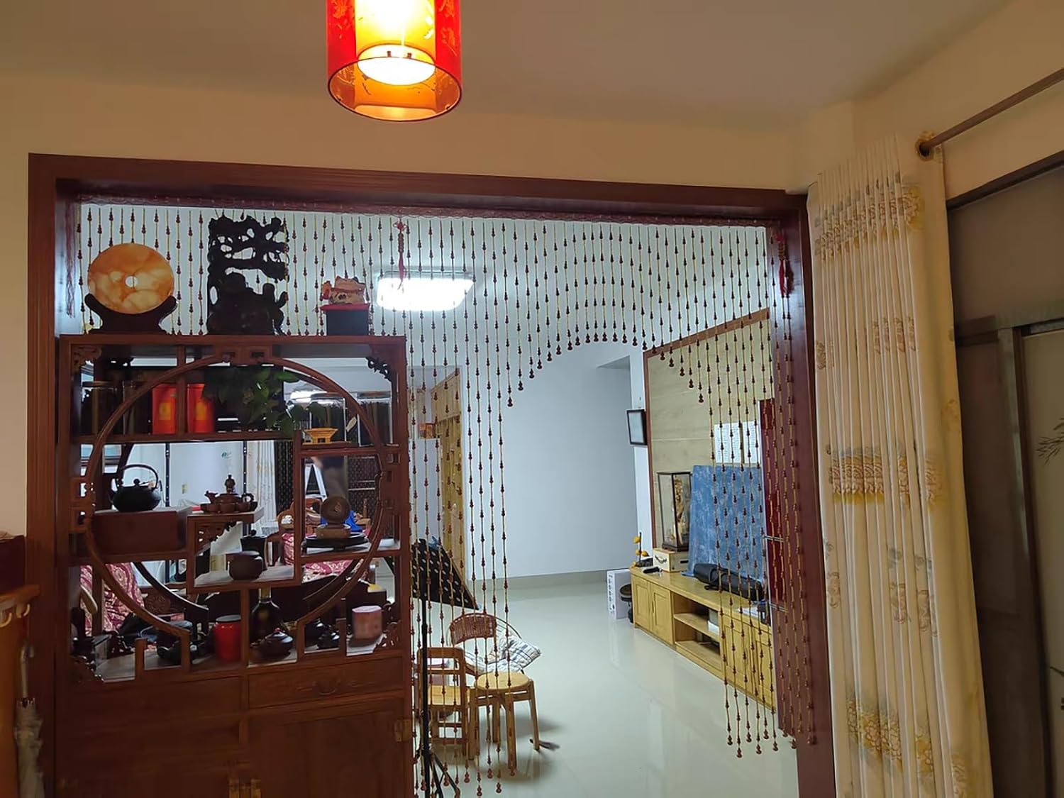 NEVKA Wooden Bead Curtain for Doorways and Room Dividers