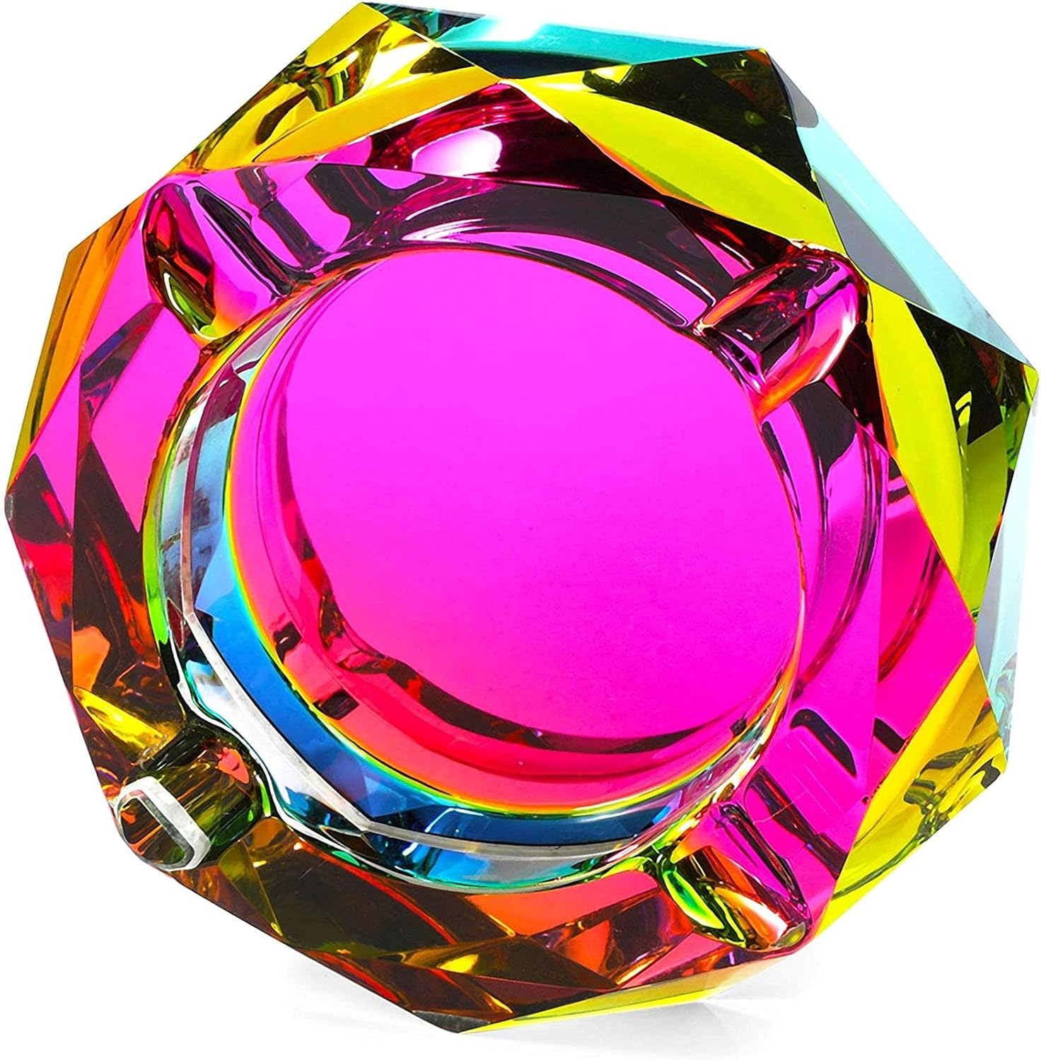 Okuna Outpost 5-Inch Rainbow Glass Ashtray