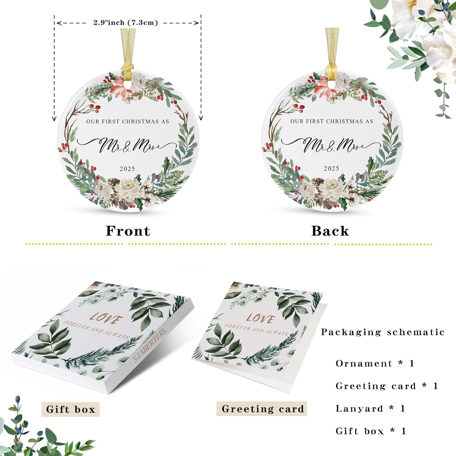 2025 First Christmas Mr Mrs Hanging Ornament