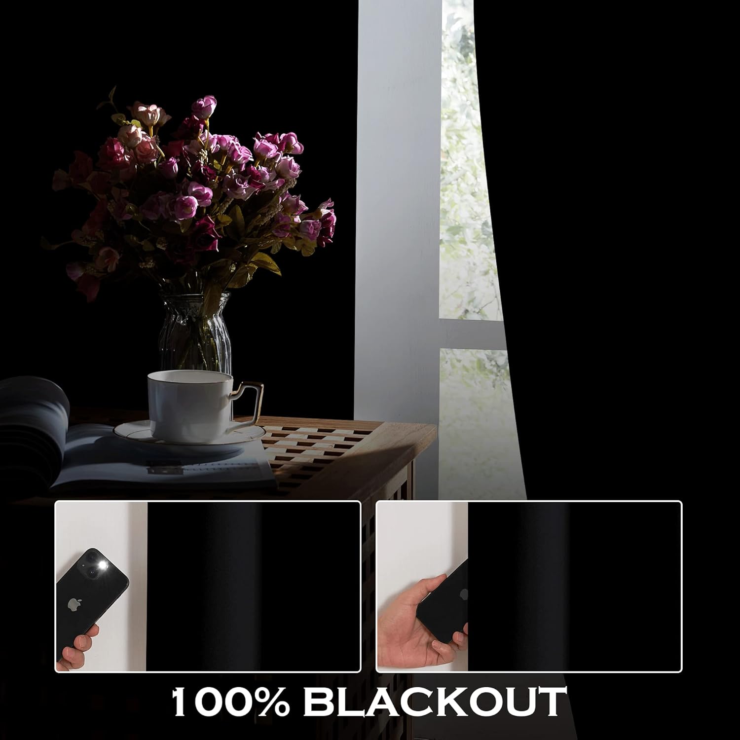 KGORGE 4-in-1 Soundproof Anti Dust Blackout Curtains 2 Panels