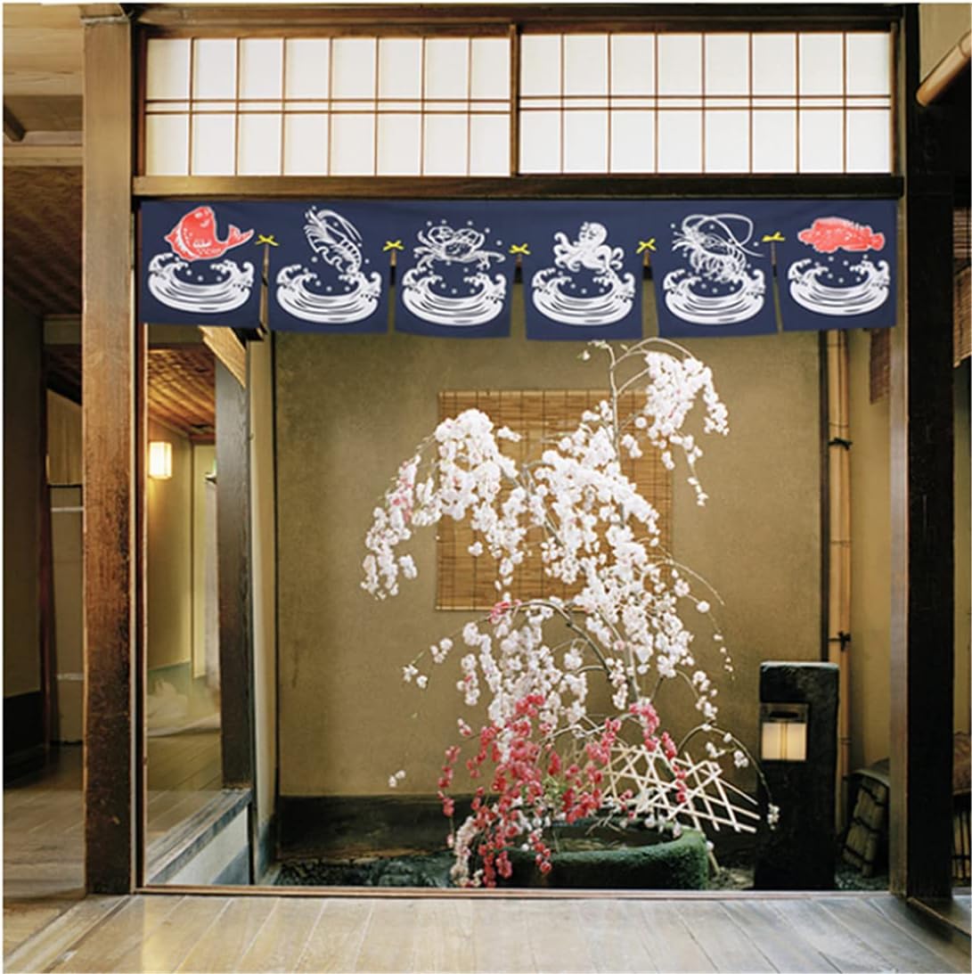 Cherry Blossom Noren Doorway Panel Curtain 40x240cm