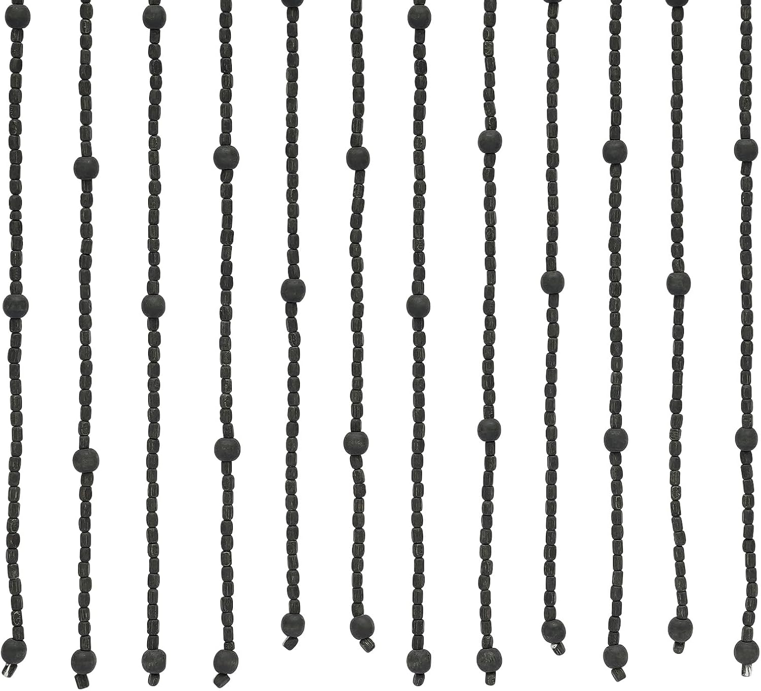 Handmade Wood Bead Curtain Door Panel Black