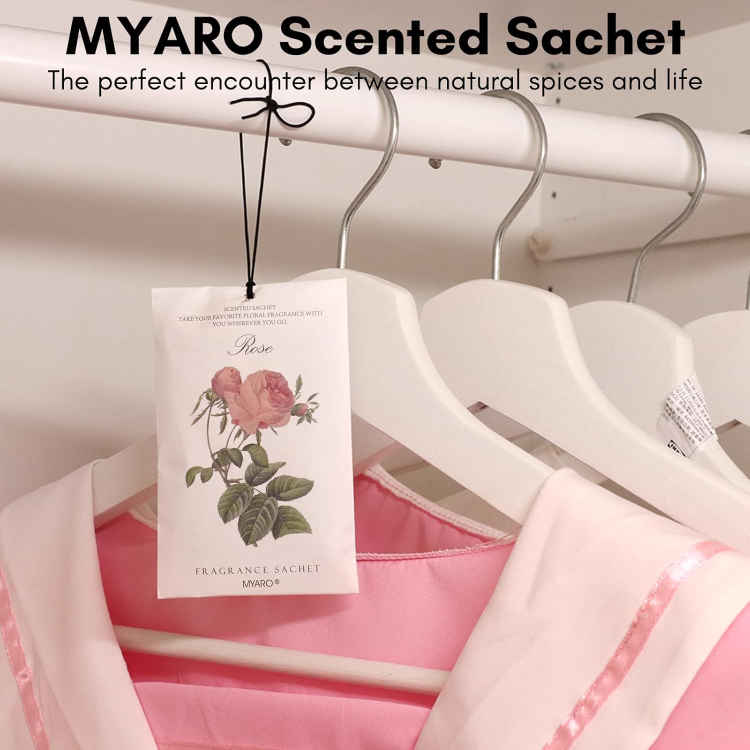 MYARO 12 Rose Scented Sachets for Drawers and Closets