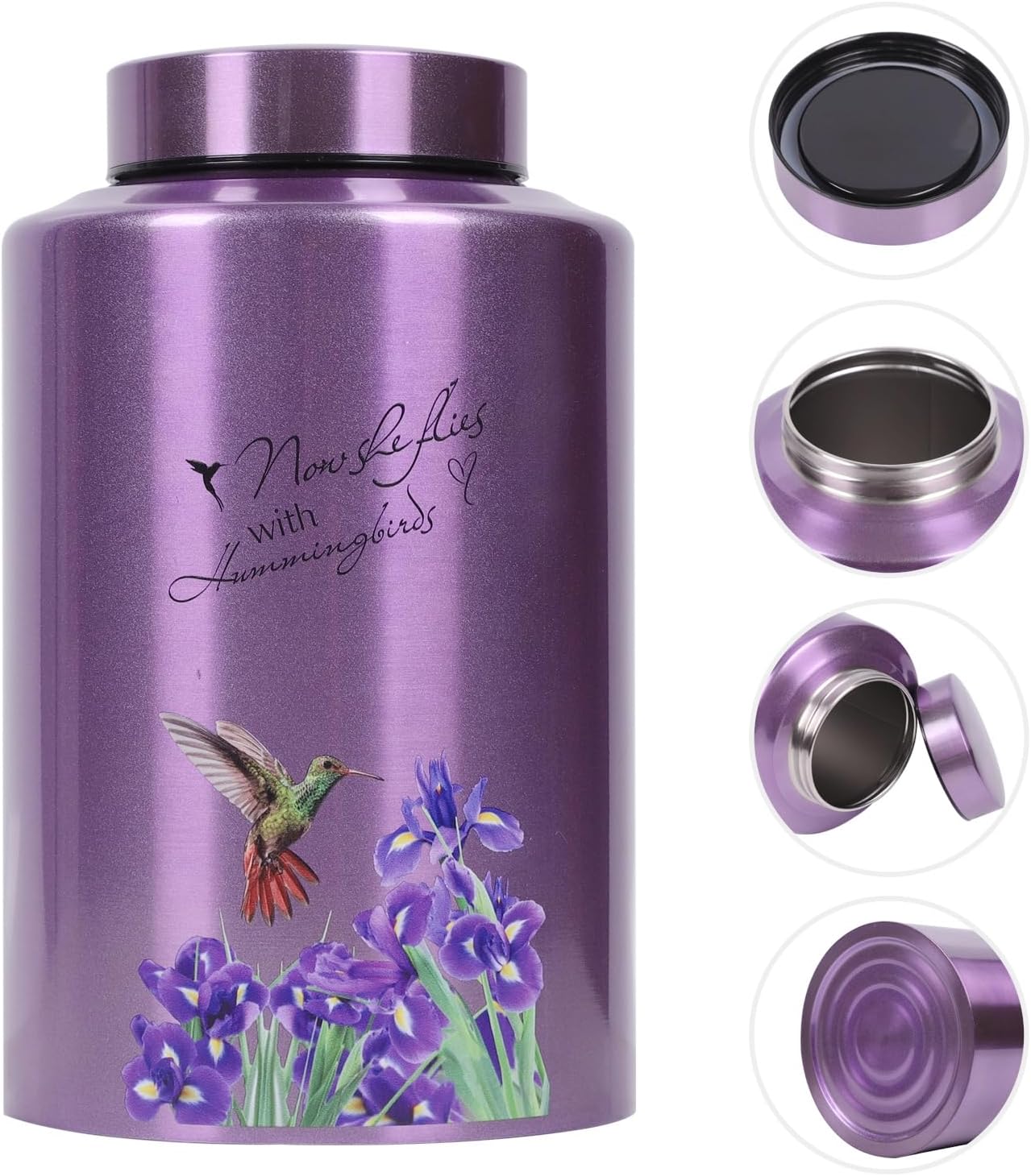 Purple Hummingbird Cremation Urn for Mom 220 lbs Capacity