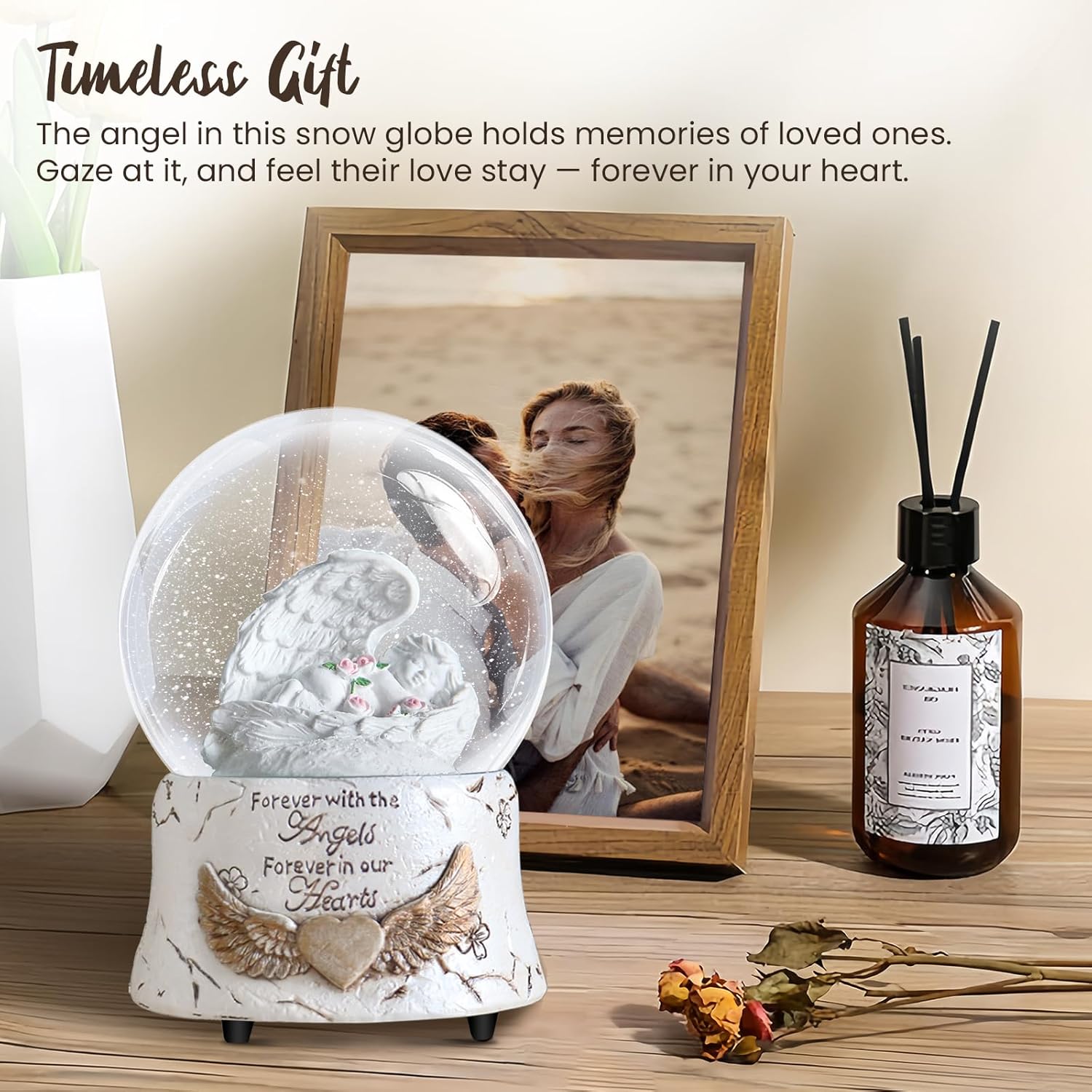 Pet Memorial Musical Snow Globe Angel Keepsake