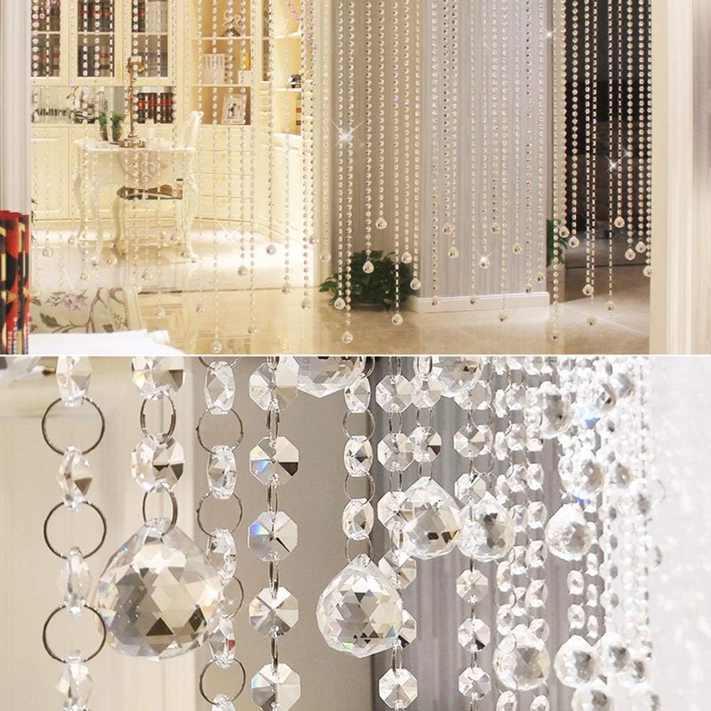 20 Strands Crystal Beaded Door Curtain for Room Dividers and Aisles