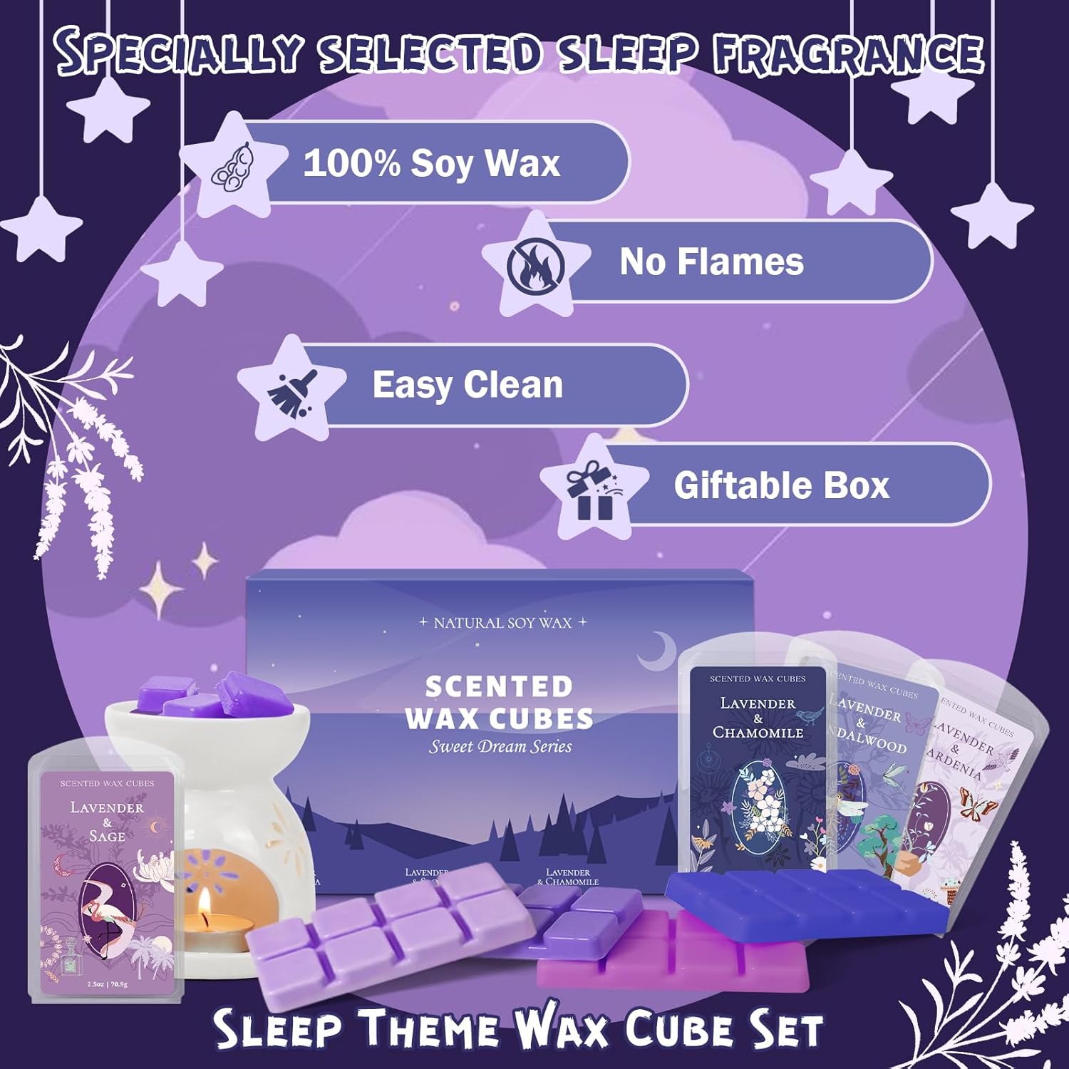 SCENTORINI Wax Melts 4-Pack Lavender Fragrance