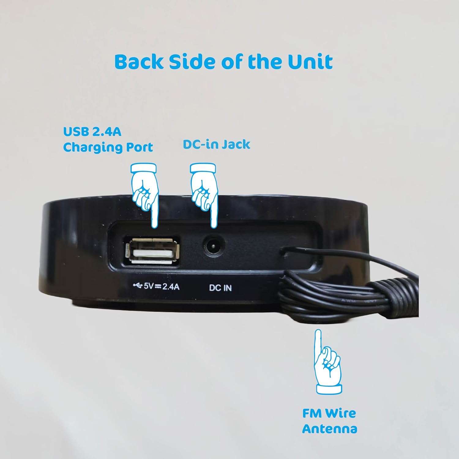 HX-203Wi PLL FM Radio Alarm Clock with Wireless Charging