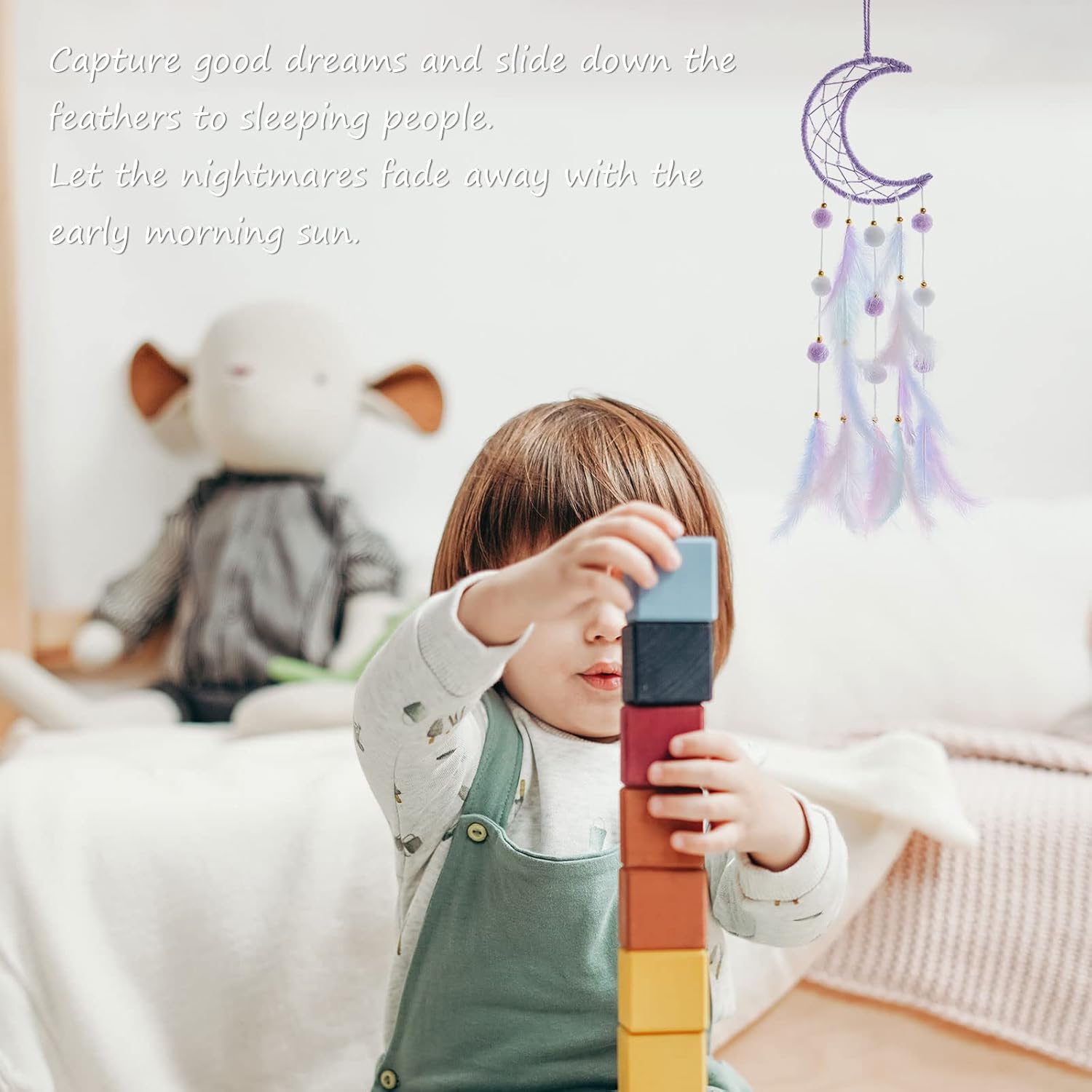 Pretty Jolly Purple Moon Kids Dream Catcher Wall Decor