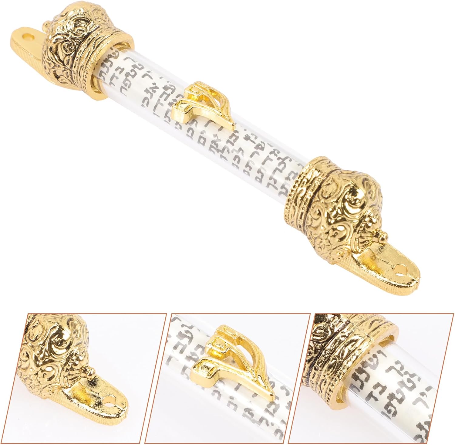HOMSFOU Metal Mezuzah Scroll Door Blessing Ornament