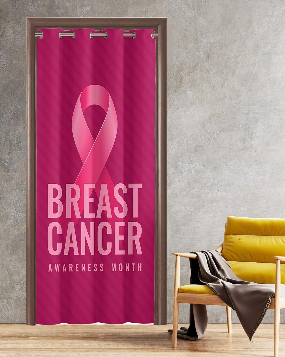 Breast Cancer Awareness Month Door Curtain - 54x78 Blackout Panels