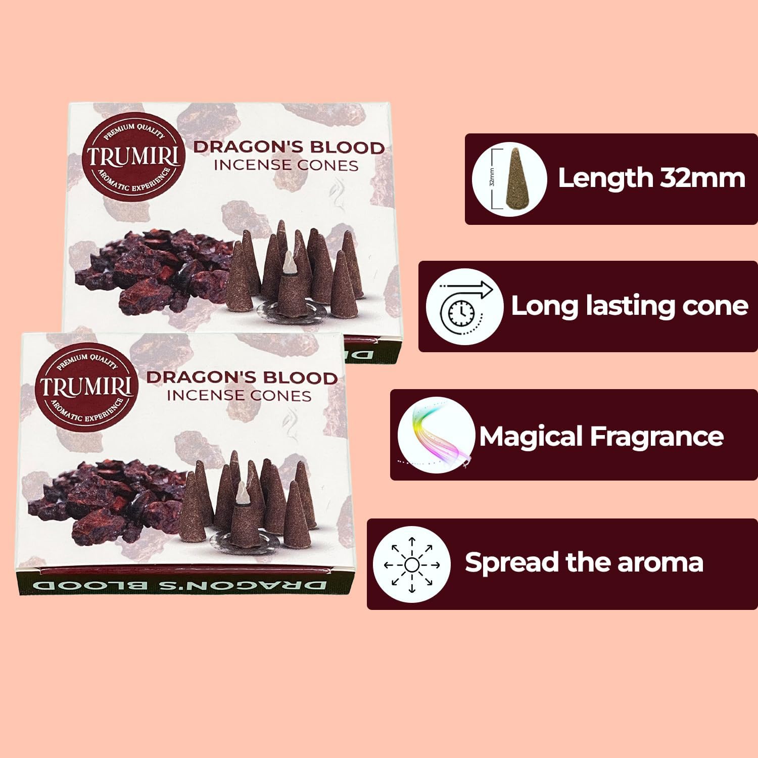 Dragons Blood Incense - 60 Cones Six Packs of 10