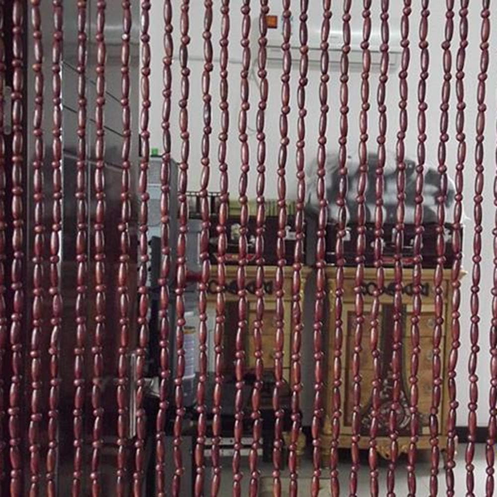 OKUOKA 31 Strands Beaded Door Curtain Dark Brown Handmade