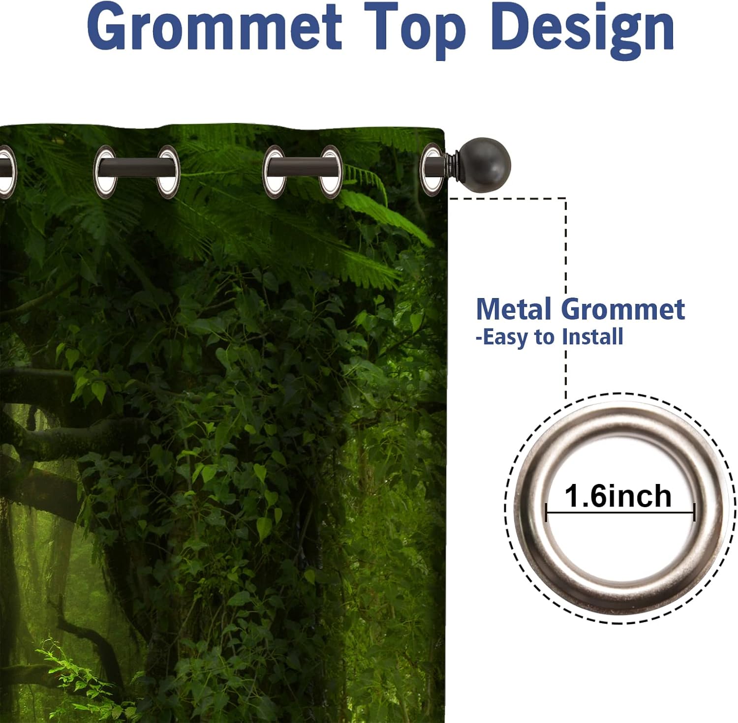 Jekeno Forest Blackout Curtains 2 Panel Set 52x84