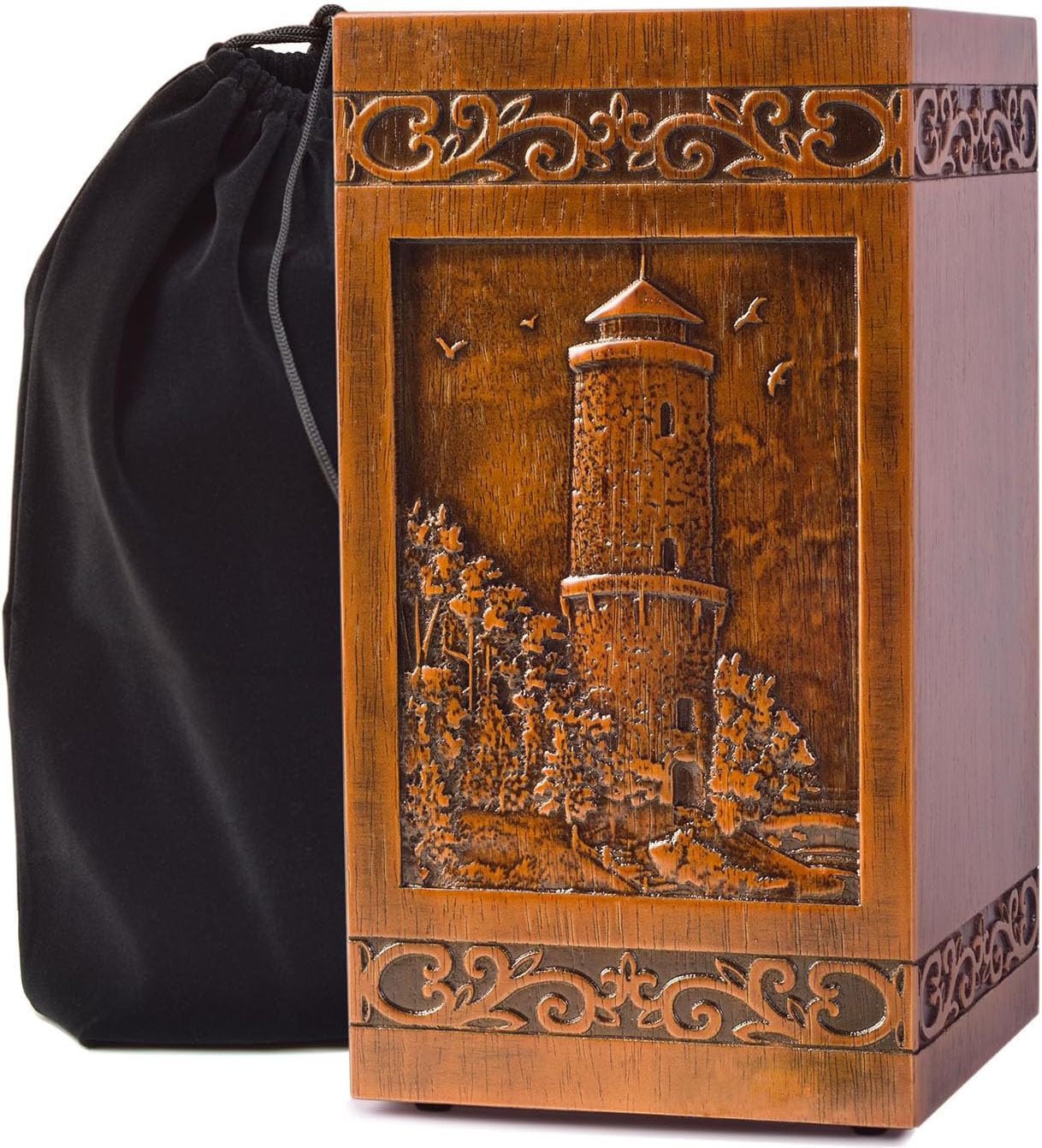 KIMNAG Lighthouse XL Wooden Cremation Urn 250lbs