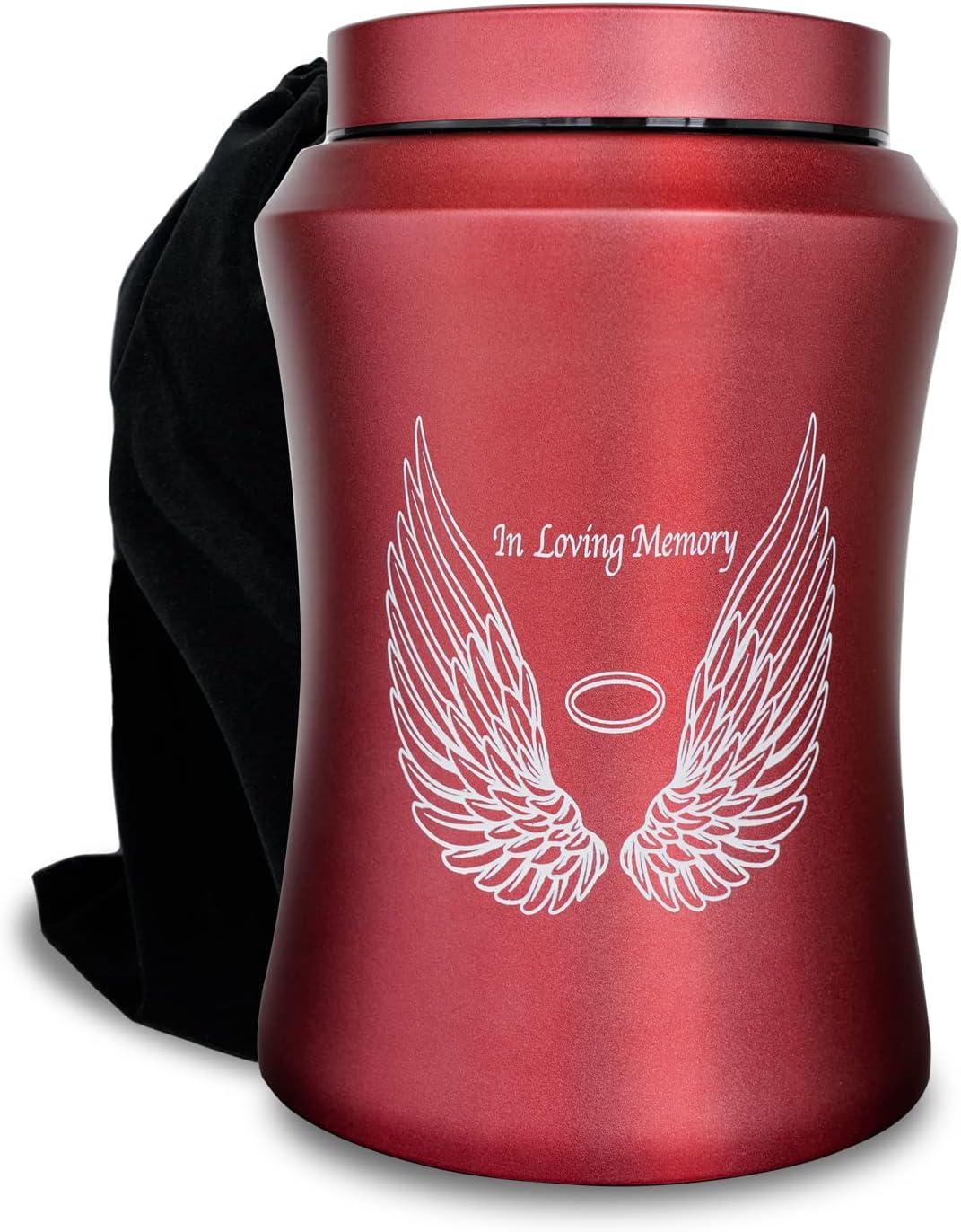 Large Urn for Human Ashes 220 lbs Capacity Angel Wings Design