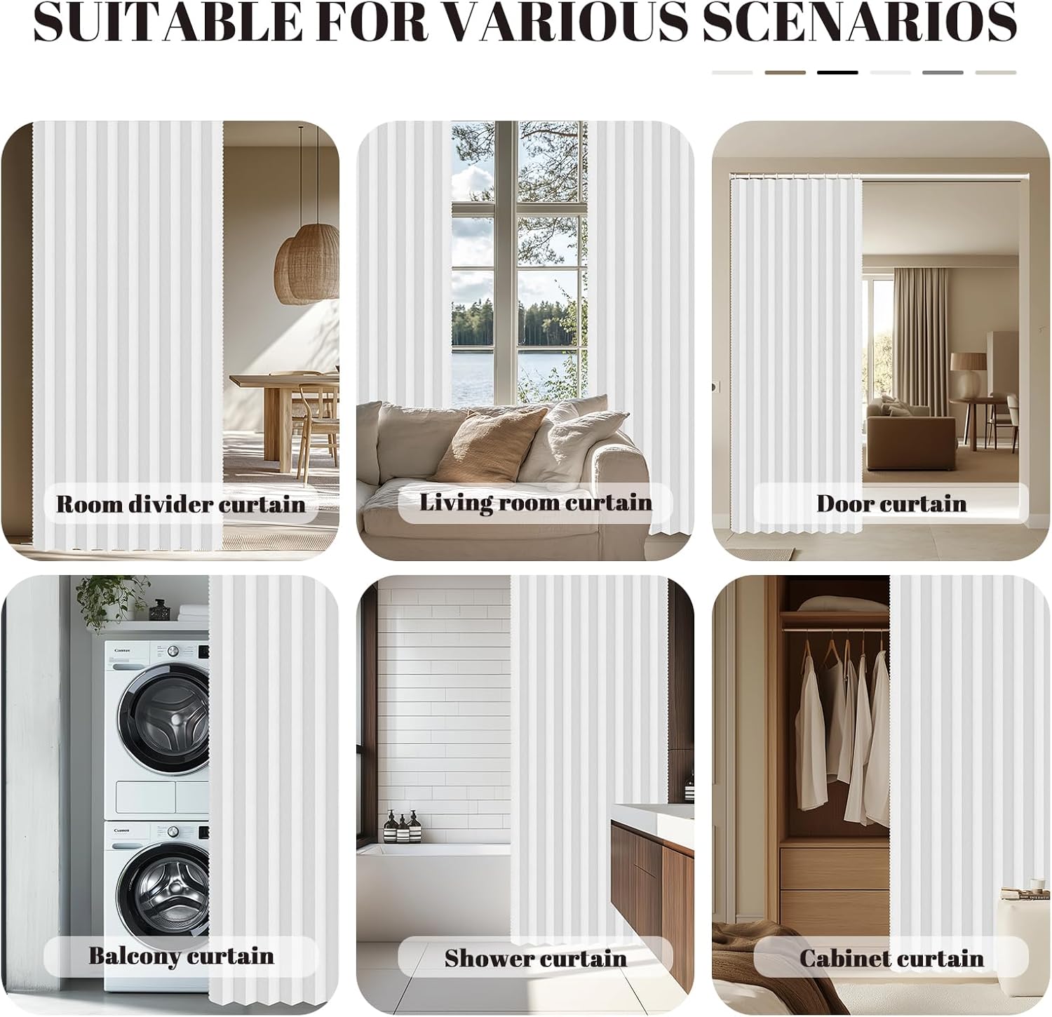 AJAZZ Magnetic Door Curtain Accordion Door Set