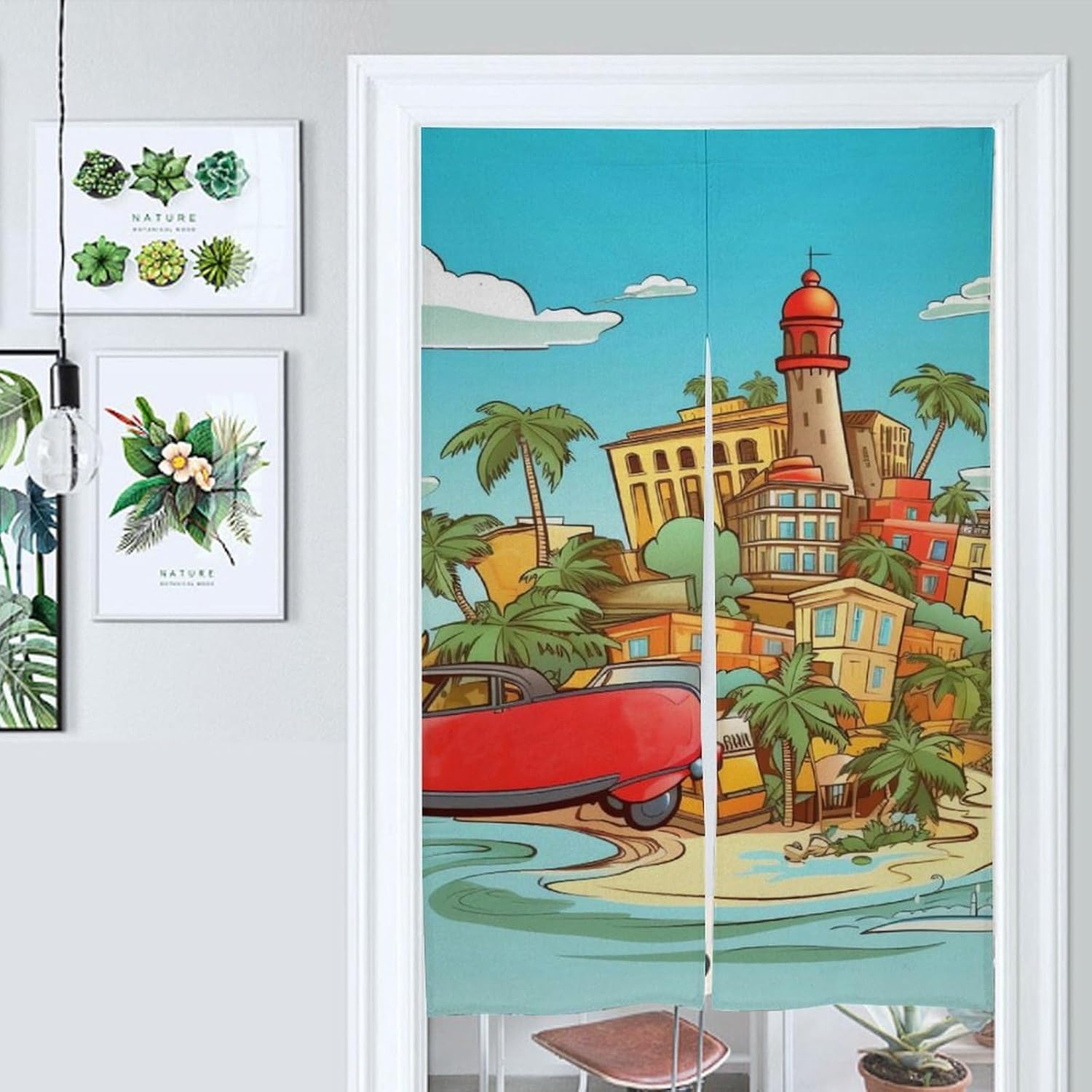 Island of Cuba Door Curtain Panel 17x57 Inch Divider