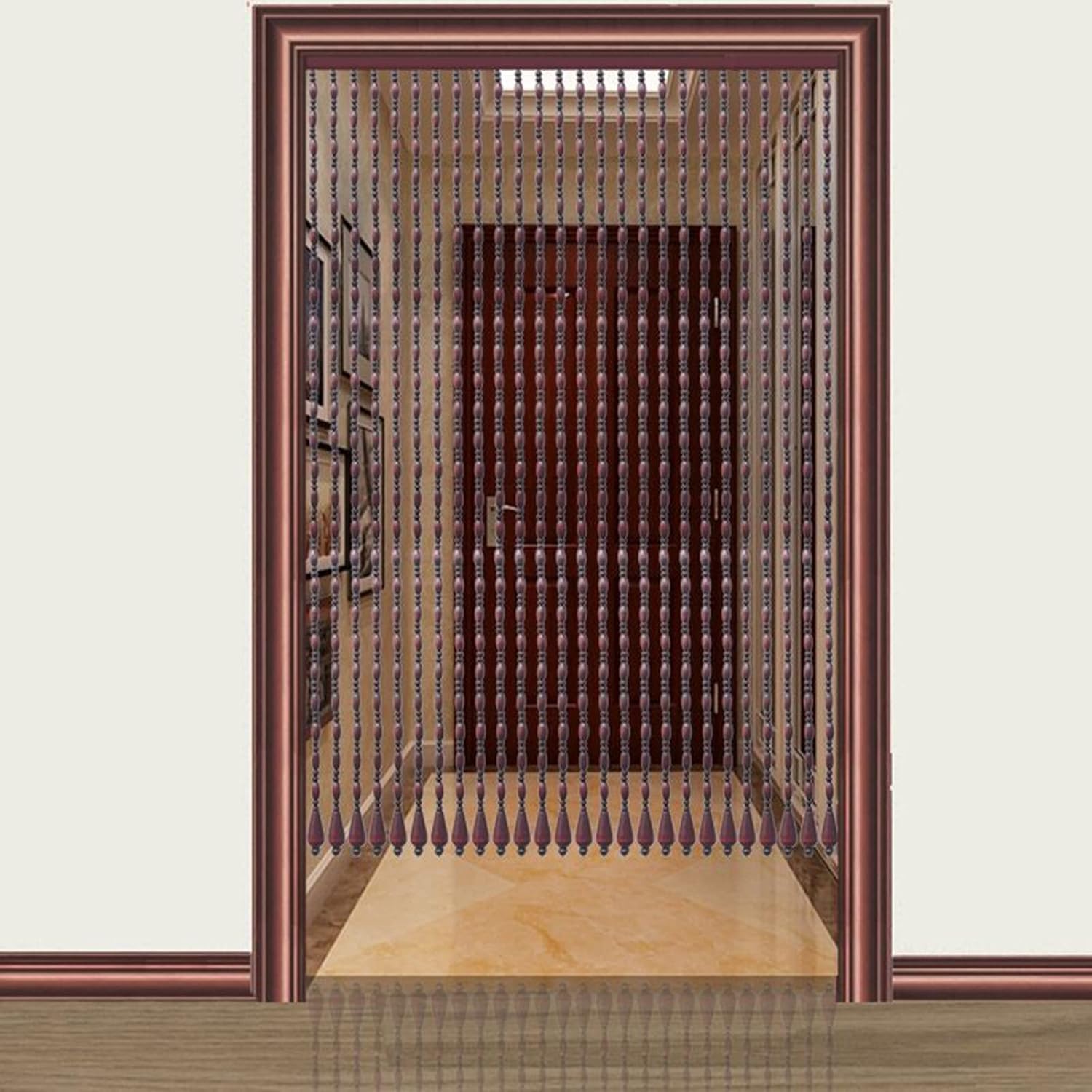 Wood Beaded Curtain for Doorway and Room Divider