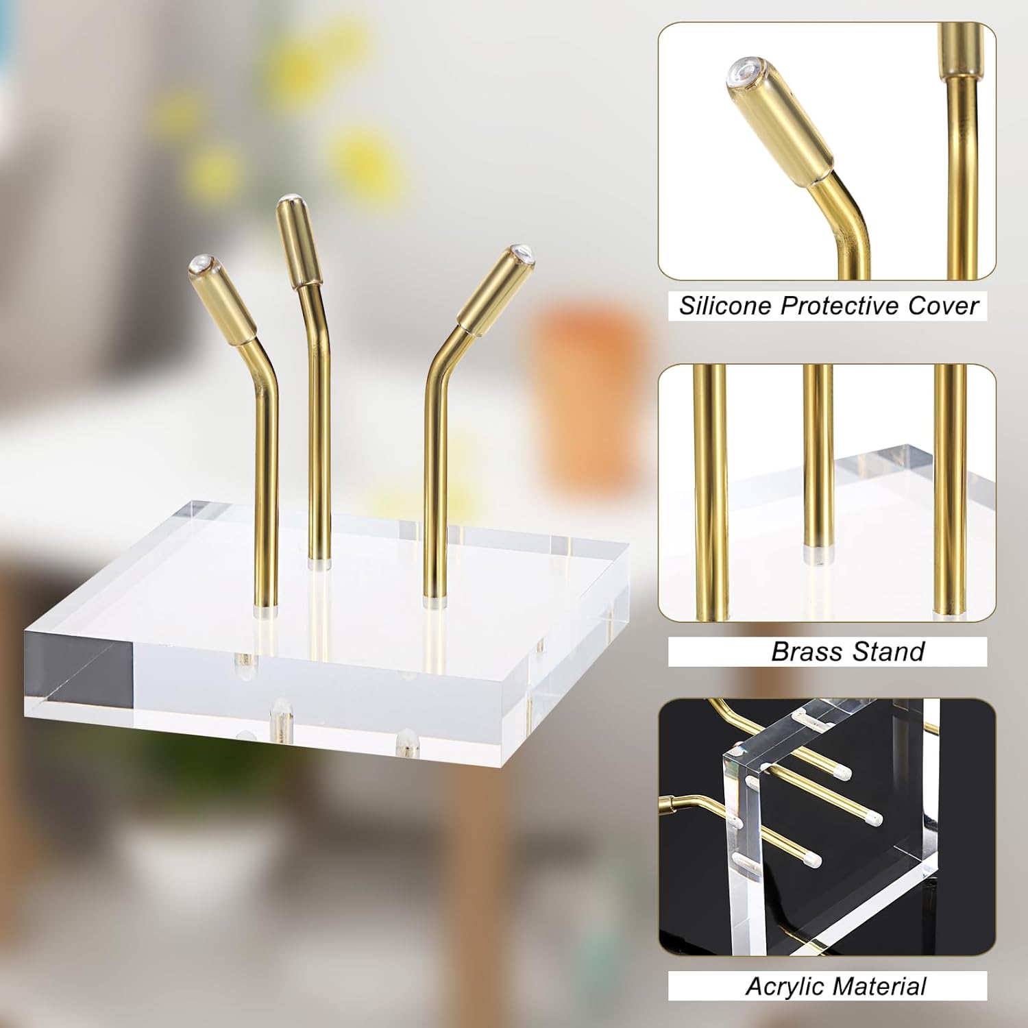 Hipiwe Gold Metal Easel with Acrylic Base Display Stand