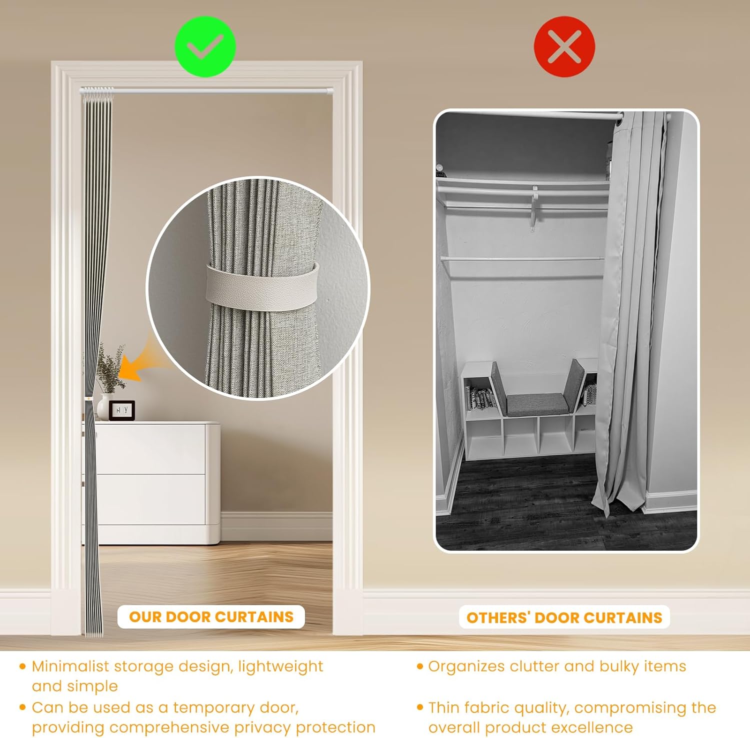 AJAZZ 100 Blackout Accordion Door Curtain 1 Panel