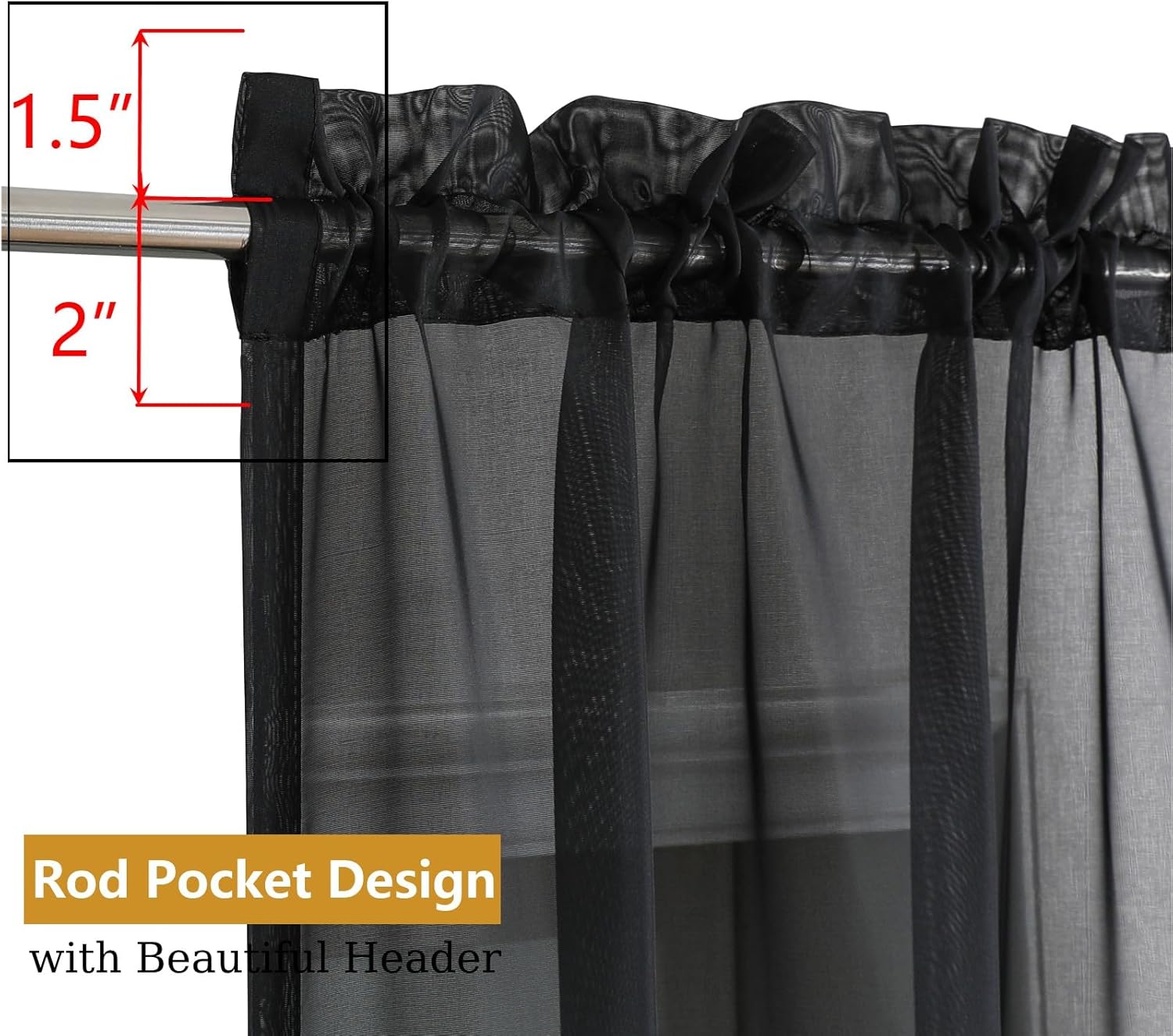 Airwill Sheer Curtains 84 Inches Length 2 Panel Set