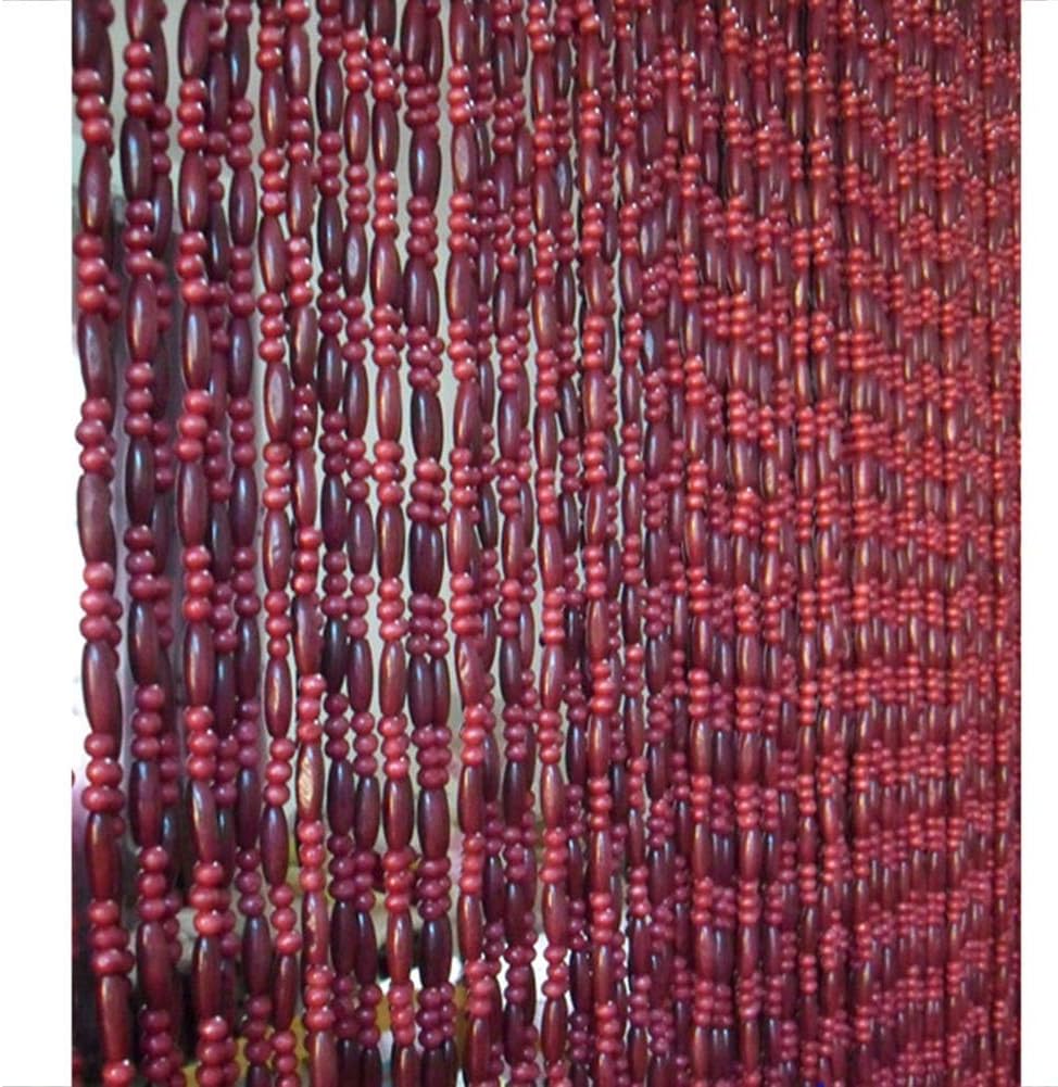 OKUOKA 31 Strands Beaded Door Curtain Red Wine Style