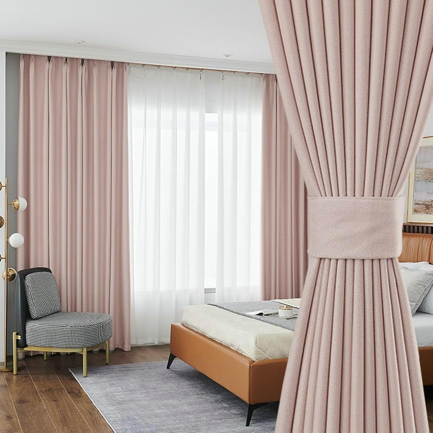 Wycian Kitchen Window Treatments Sheer Curtains 2 Pack Cotton Solid 40W x 96H