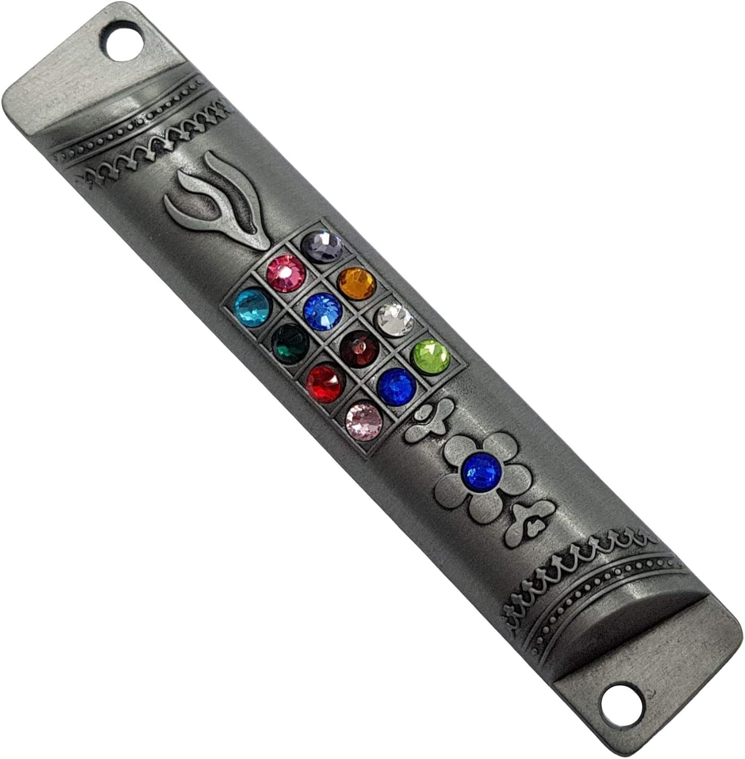 Talisman4u Pewter Mezuzah Case with Scroll 4 Inch