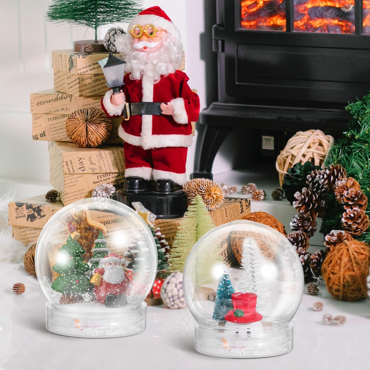 BESTOYARD 30 Pcs 3-Inch Clear Snow Globe Jar DIY Party Favor